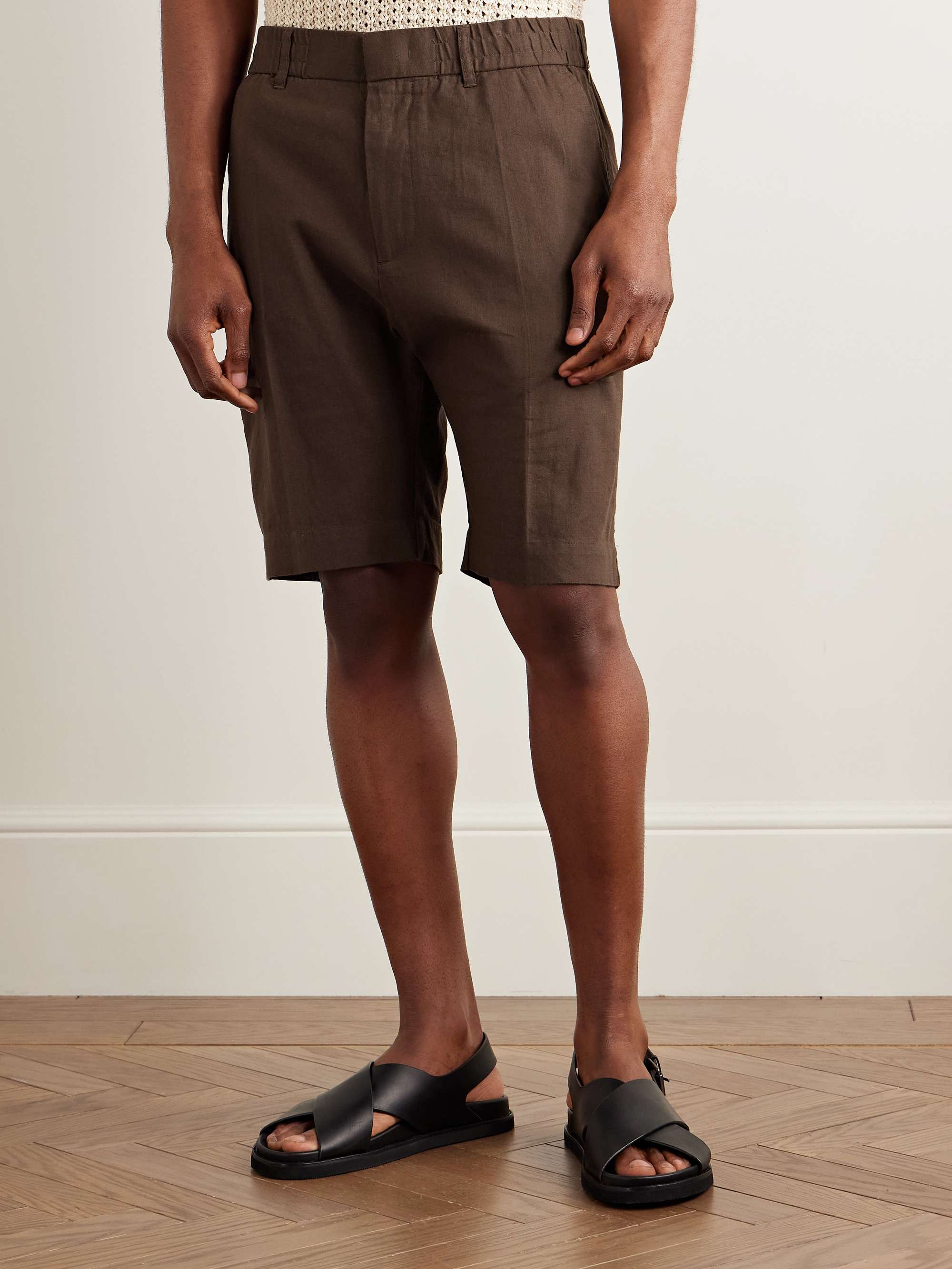 Billie 5397 Straight-Leg Linen and Organic Cotton-Blend Shorts view