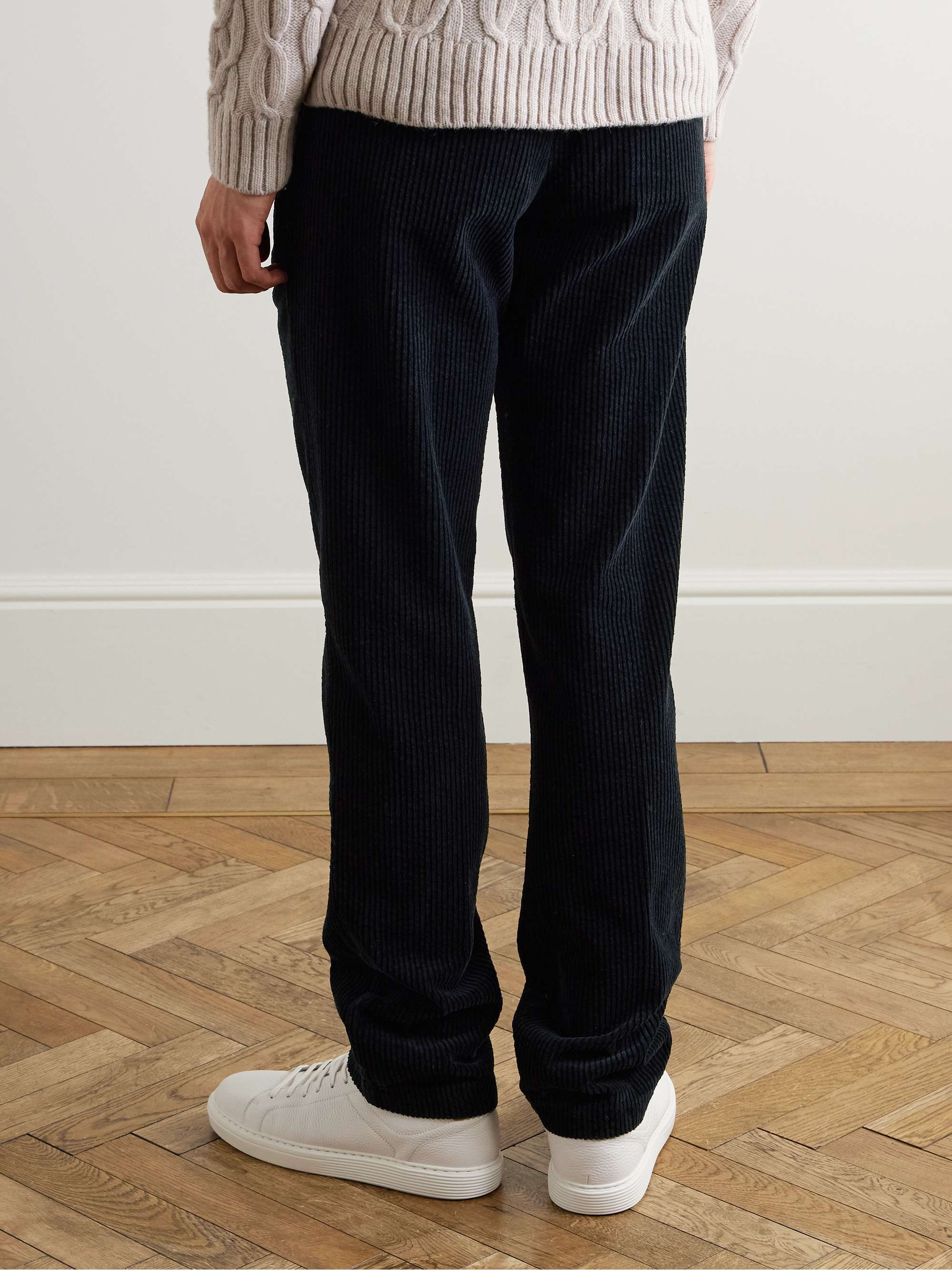 Winch2 Straight-Leg Pleated Cotton-Corduroy Trousers view