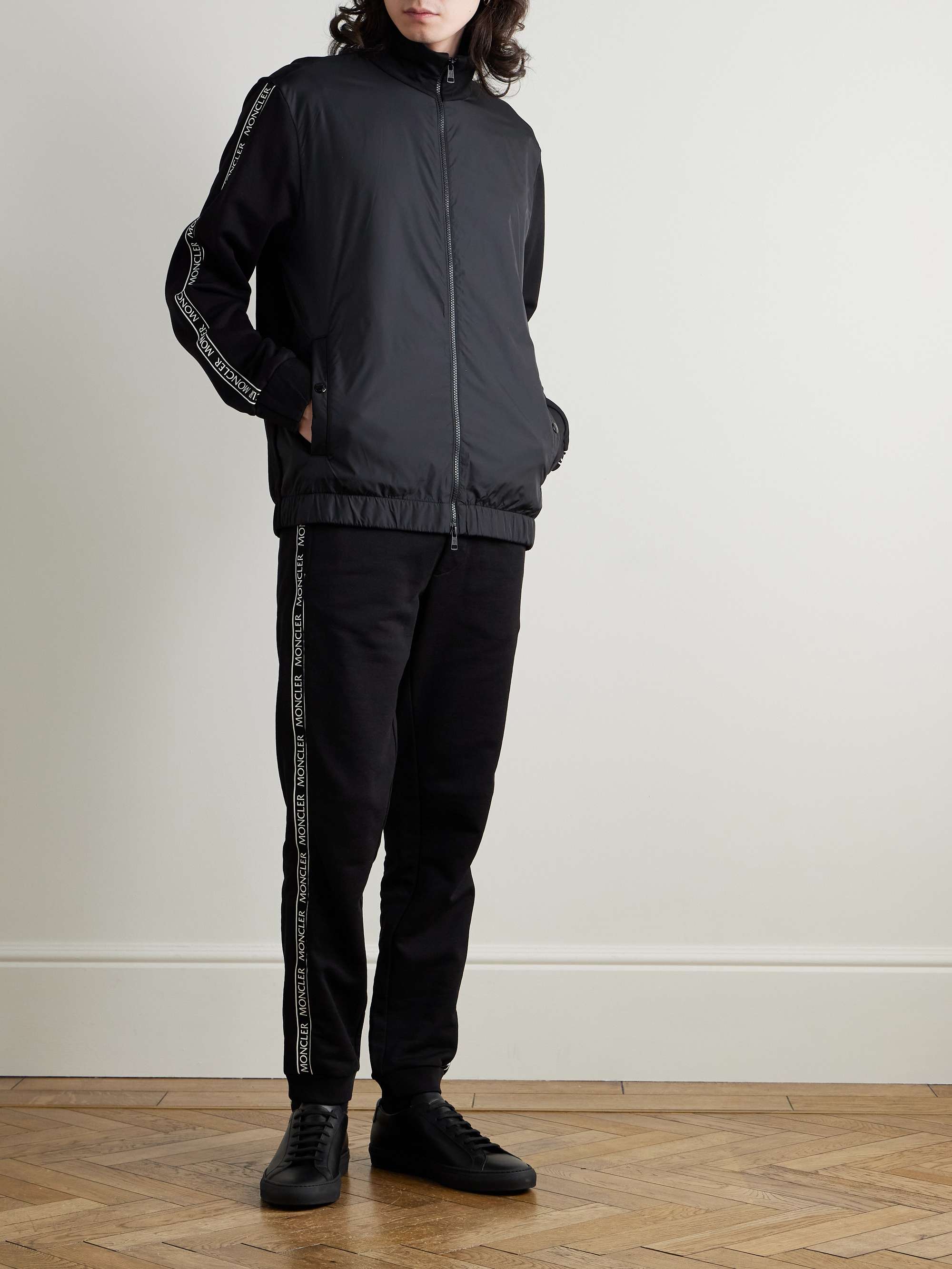 Logo-Appliquéd Cotton-Jersey and Shell Track Jacket view