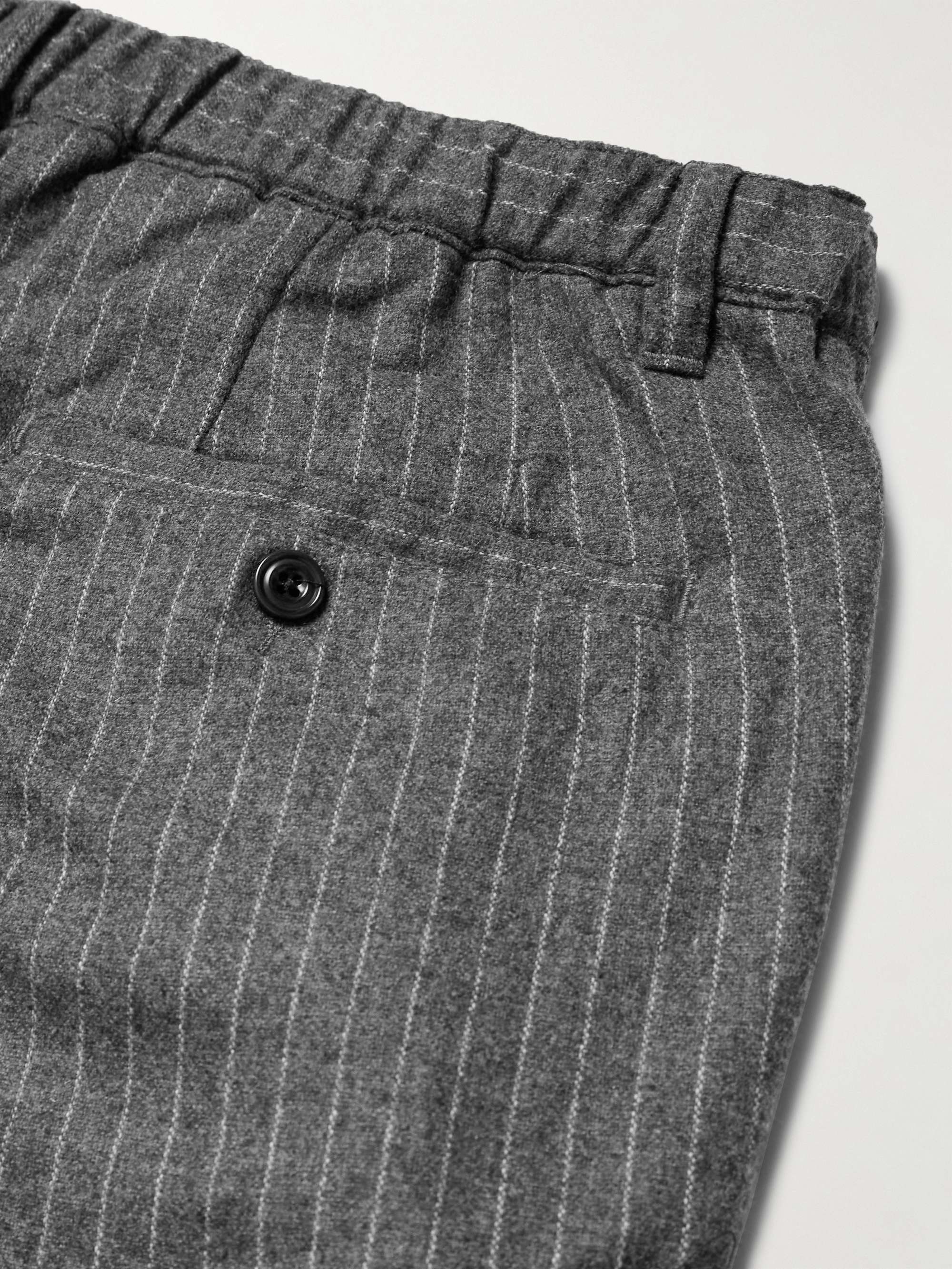 Tanker Pinstriped Straight-Leg Virgin Wool-Blend Drawstring Suit Trousers view