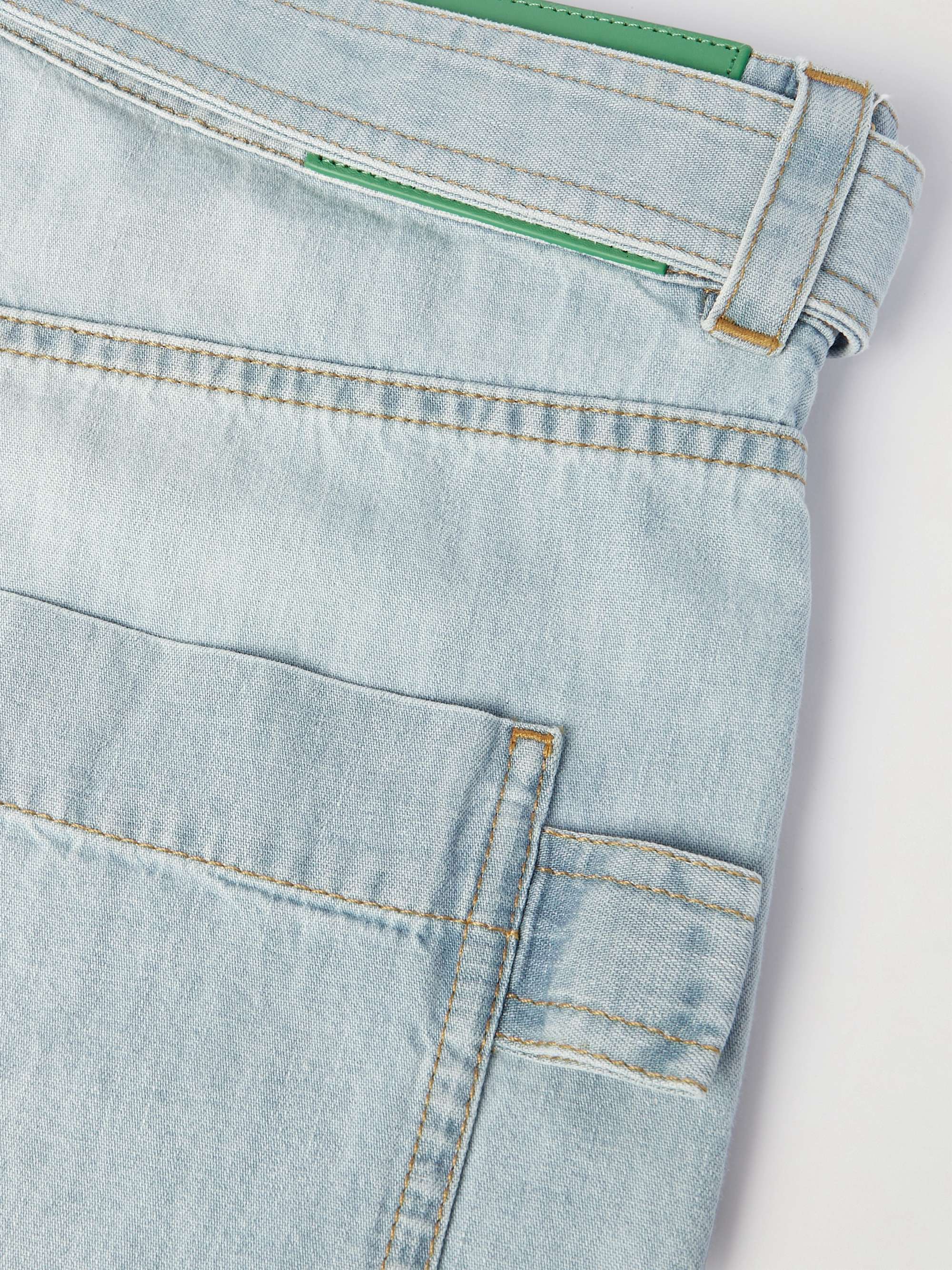 Straight-Leg Belted Denim Shorts view