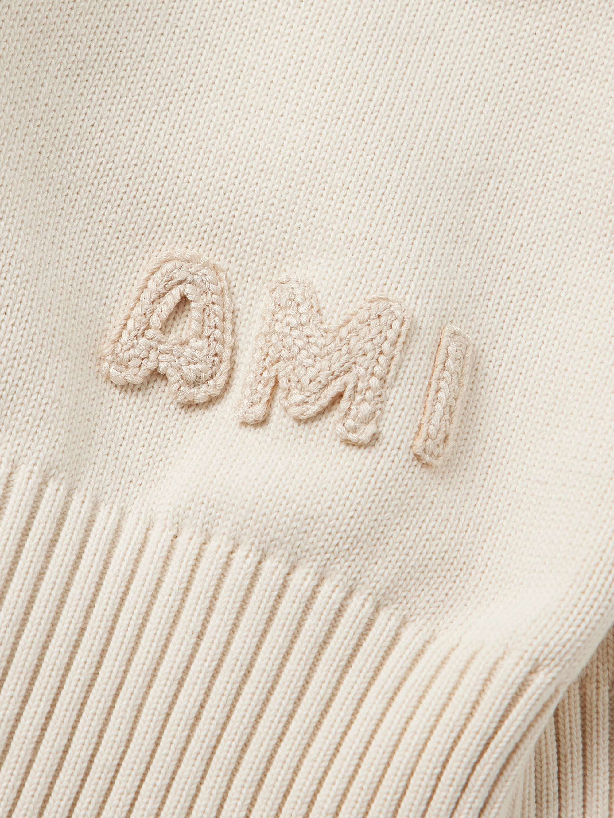 Logo-Embroidered Organic Cotton and Wool-Blend Cardigan view
