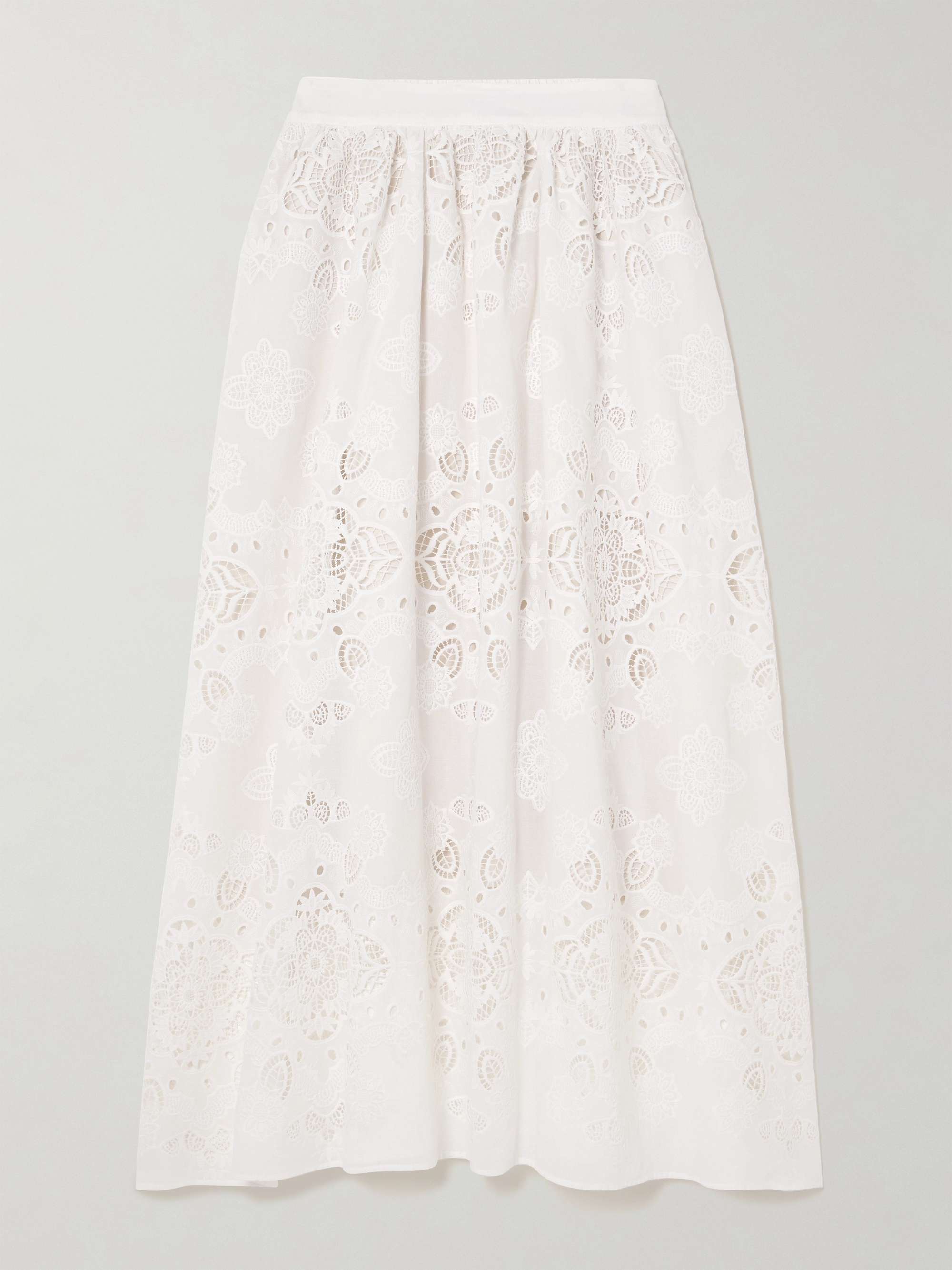 Rhea broderie anglaise poplin midi skirt view