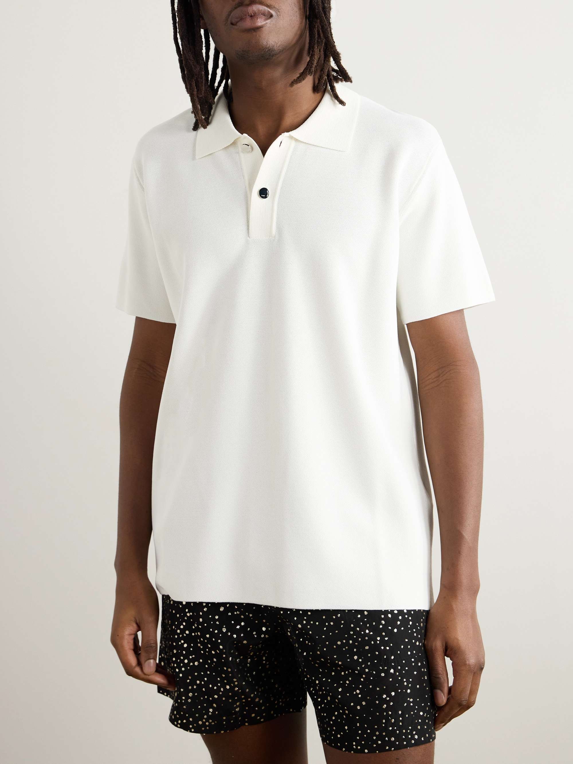 Oversized Logo-Jacquard Piqué Polo Shirt view