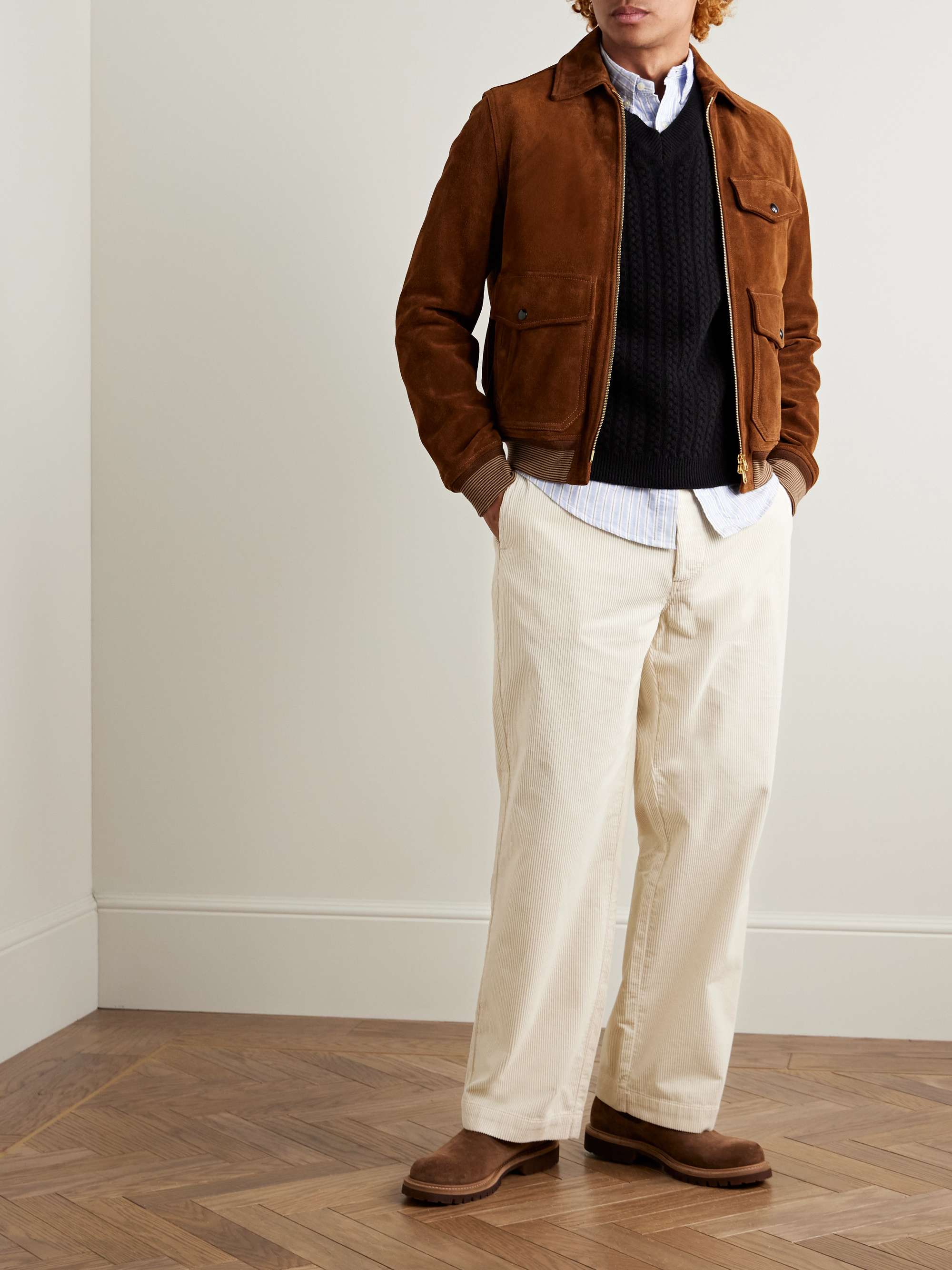 Straight-Leg Cotton-Corduroy Chinos view