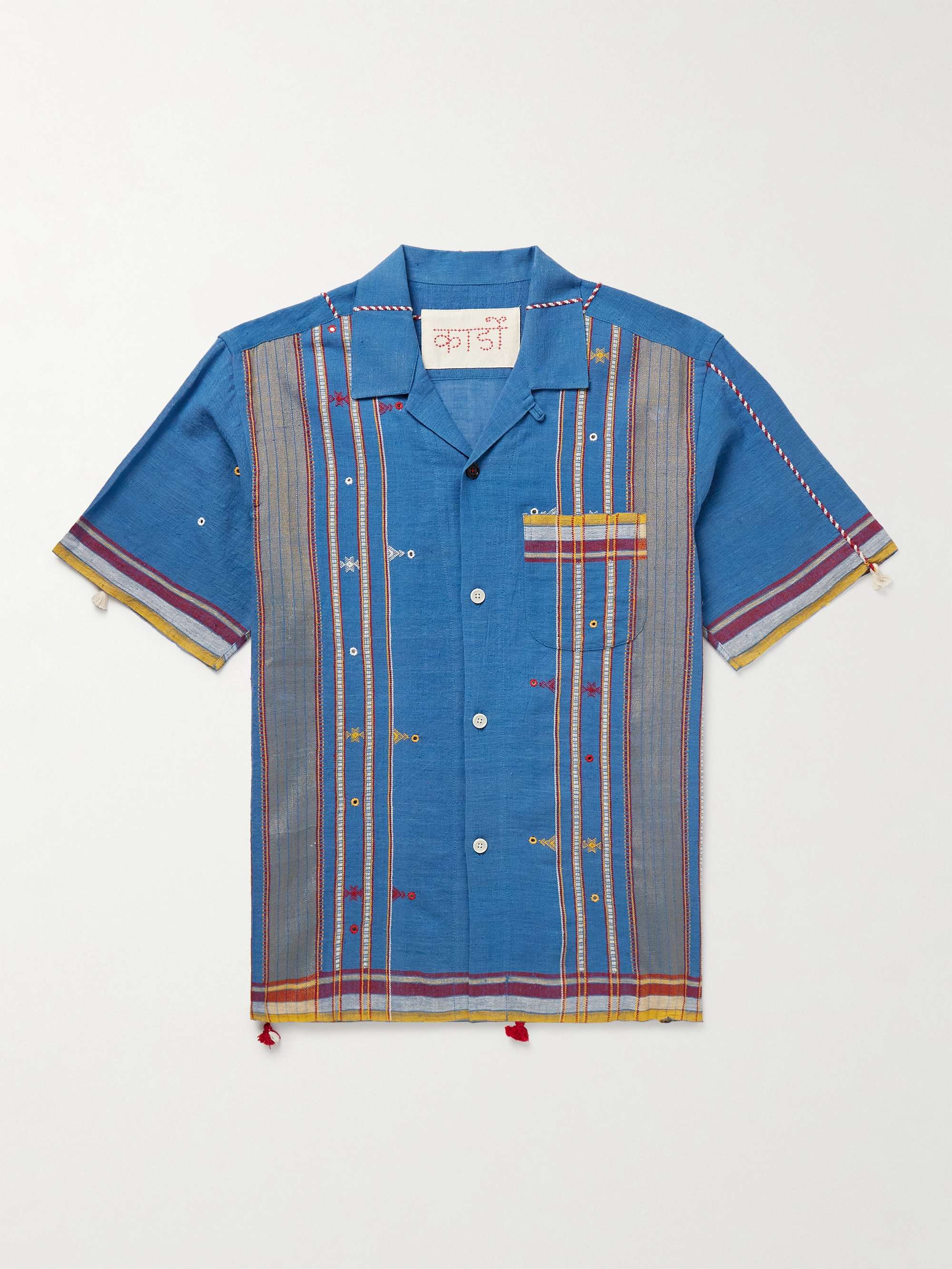 Ayo Convertible-Collar Embelished Embroidered Cotton Shirt view