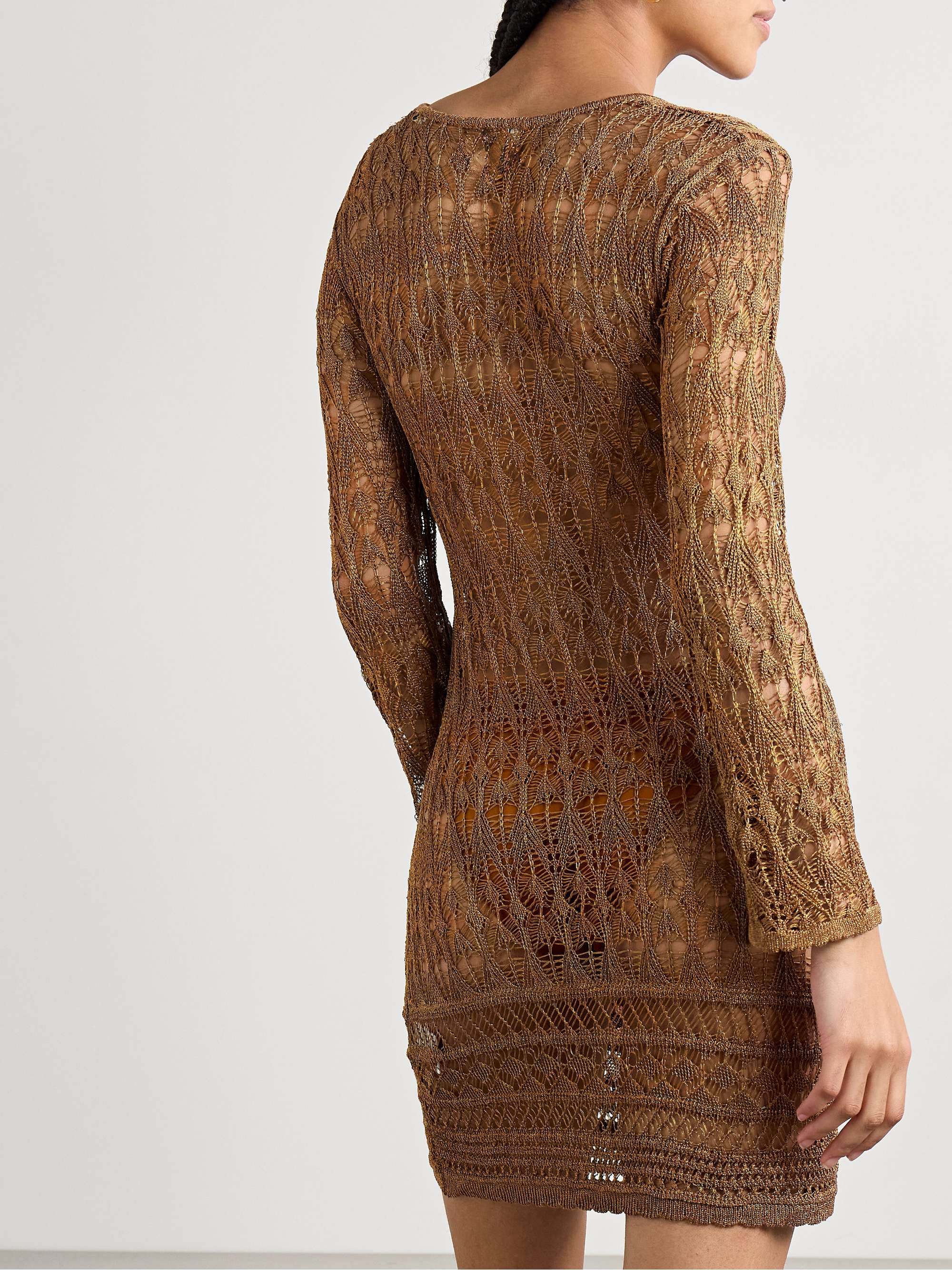 Pia metallic crocheted mini dress view