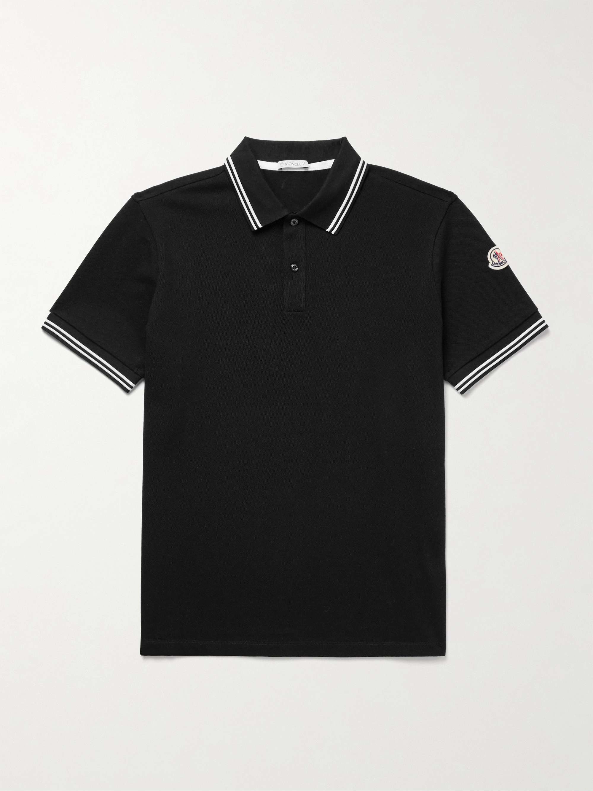 Slim-Fit Logo-Appliquéd Cotton-Piqué Polo Shirt view
