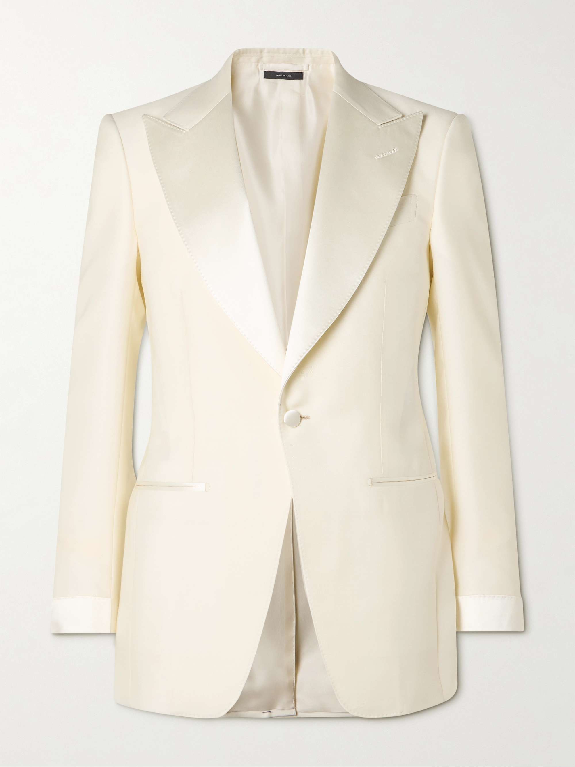 Dyllan Satin-Trimmed Wool, Mohair and Silk-Blend Tuxedo Jacket view