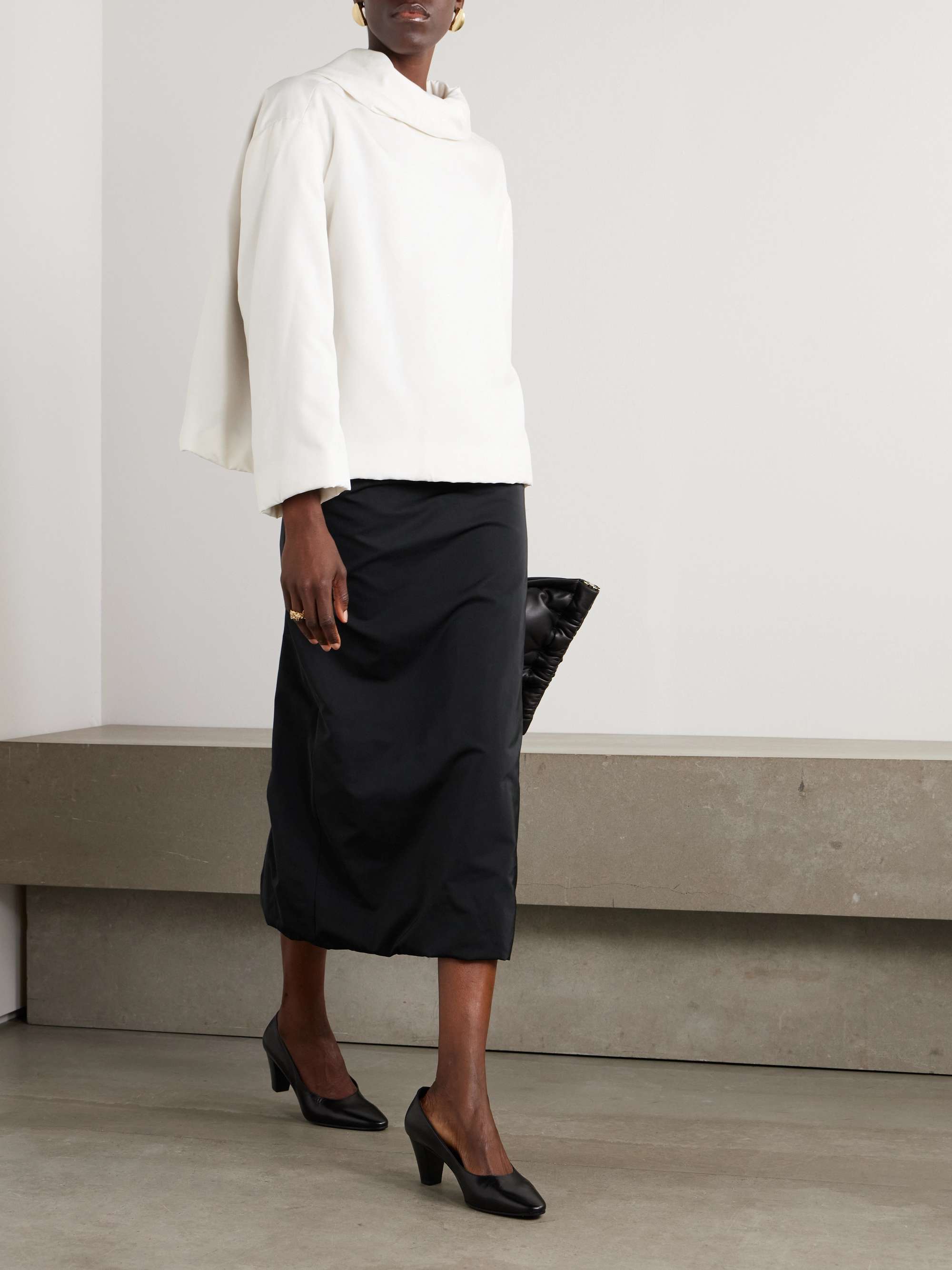 Satin midi skirt view