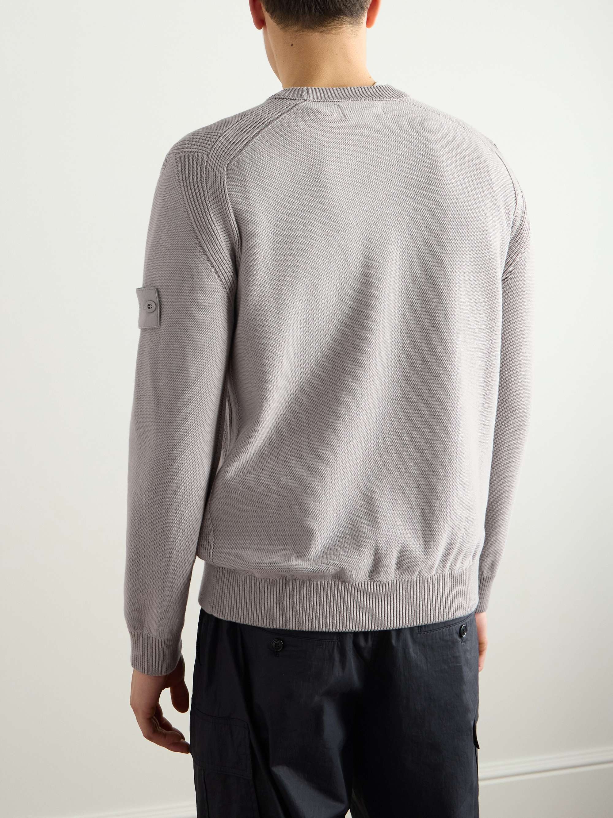 Ghost Logo-Appliquéd Cotton and Cashmere-Blend Sweater view