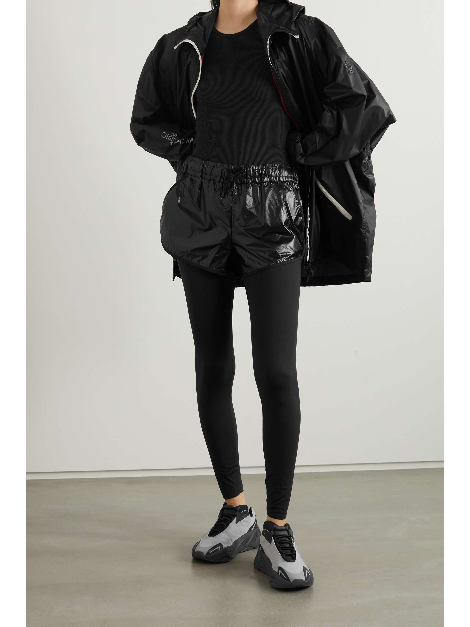 Glossed-ripstop shorts view