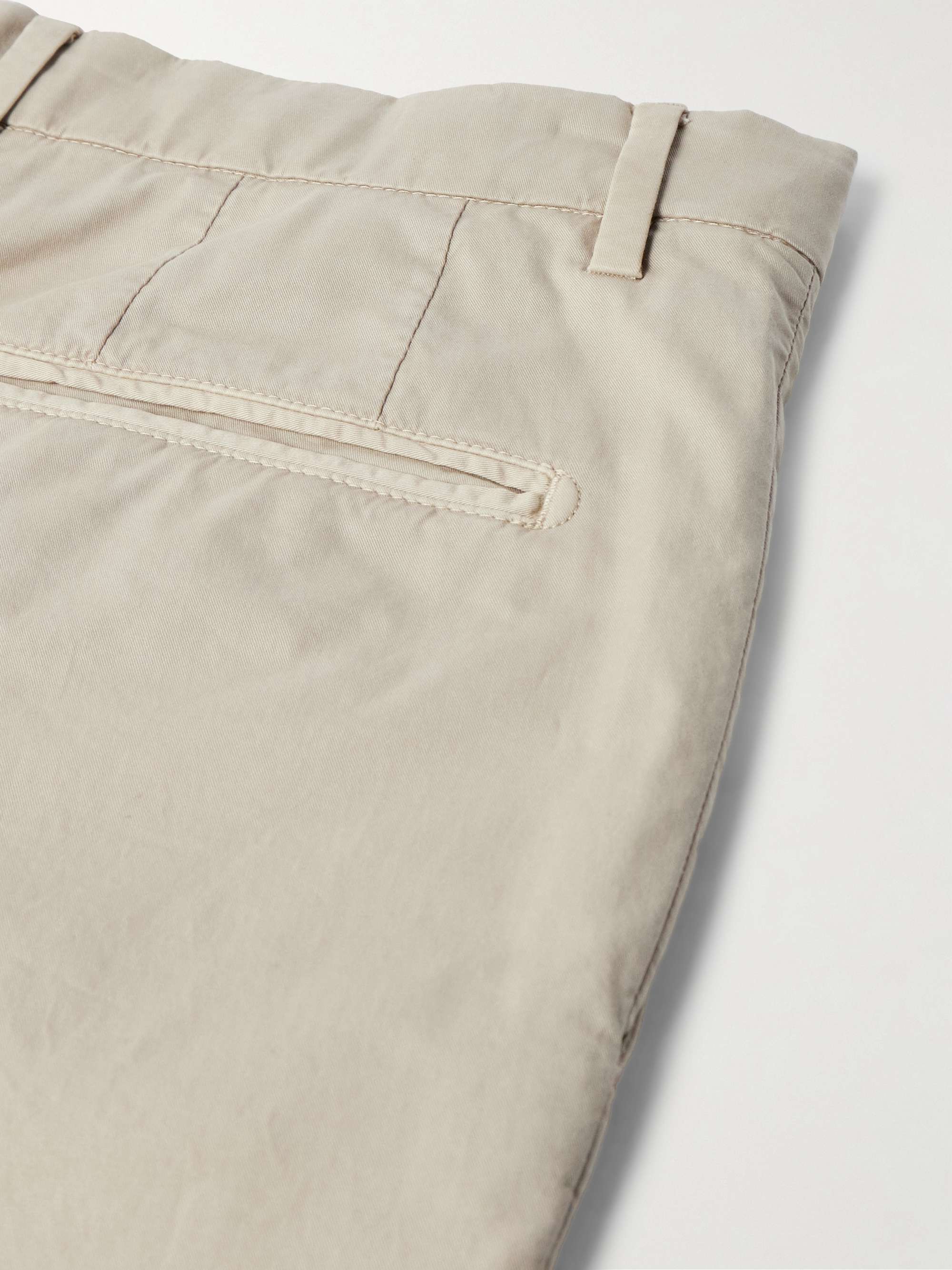 Slim-Fit Tapered Garment-Dyed Cotton-Blend Twill Suit Trousers view