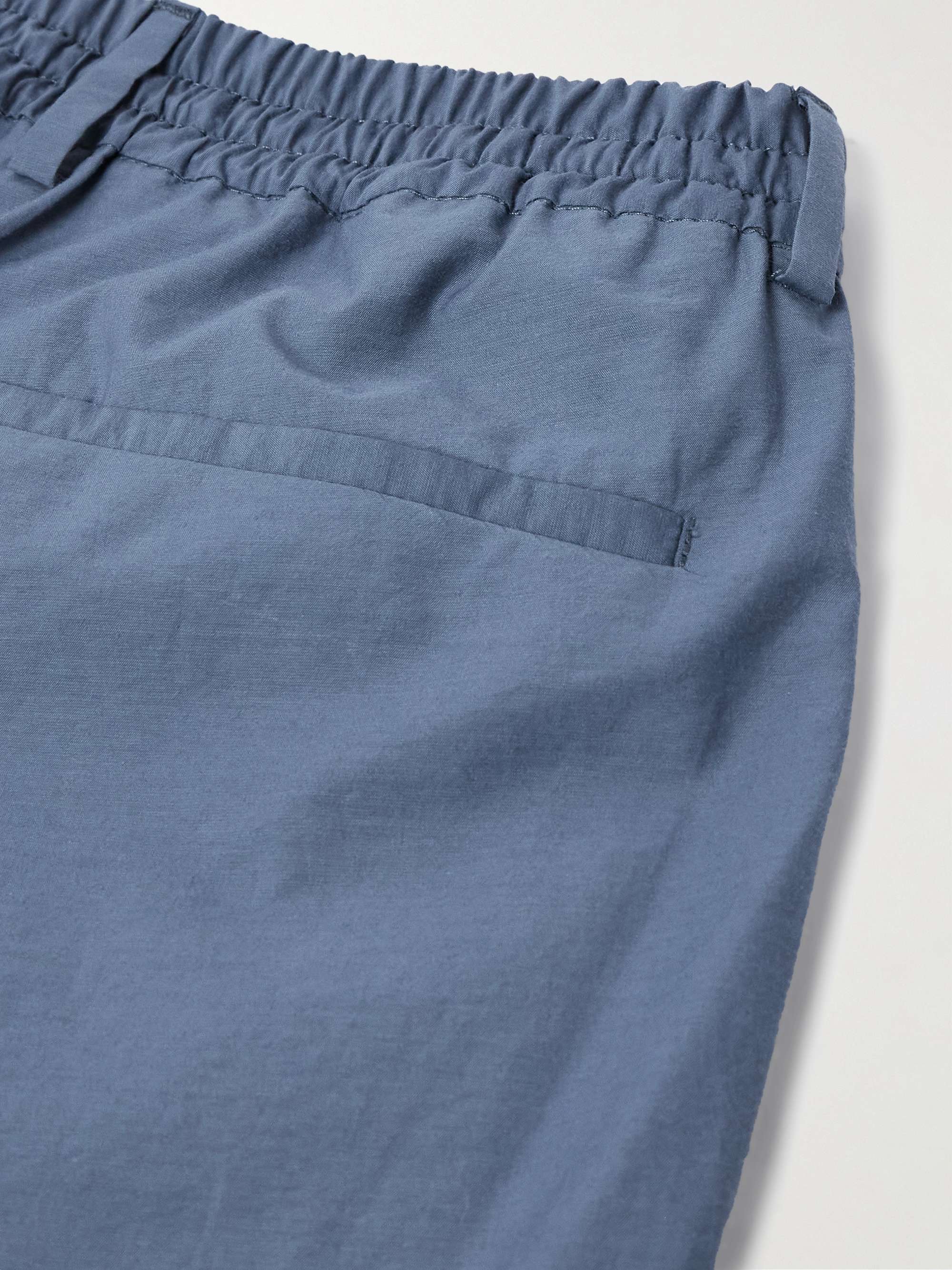 Teknosartorial Slim-Fit Tapered Cotton-Blend Poplin Drawstring Trousers view