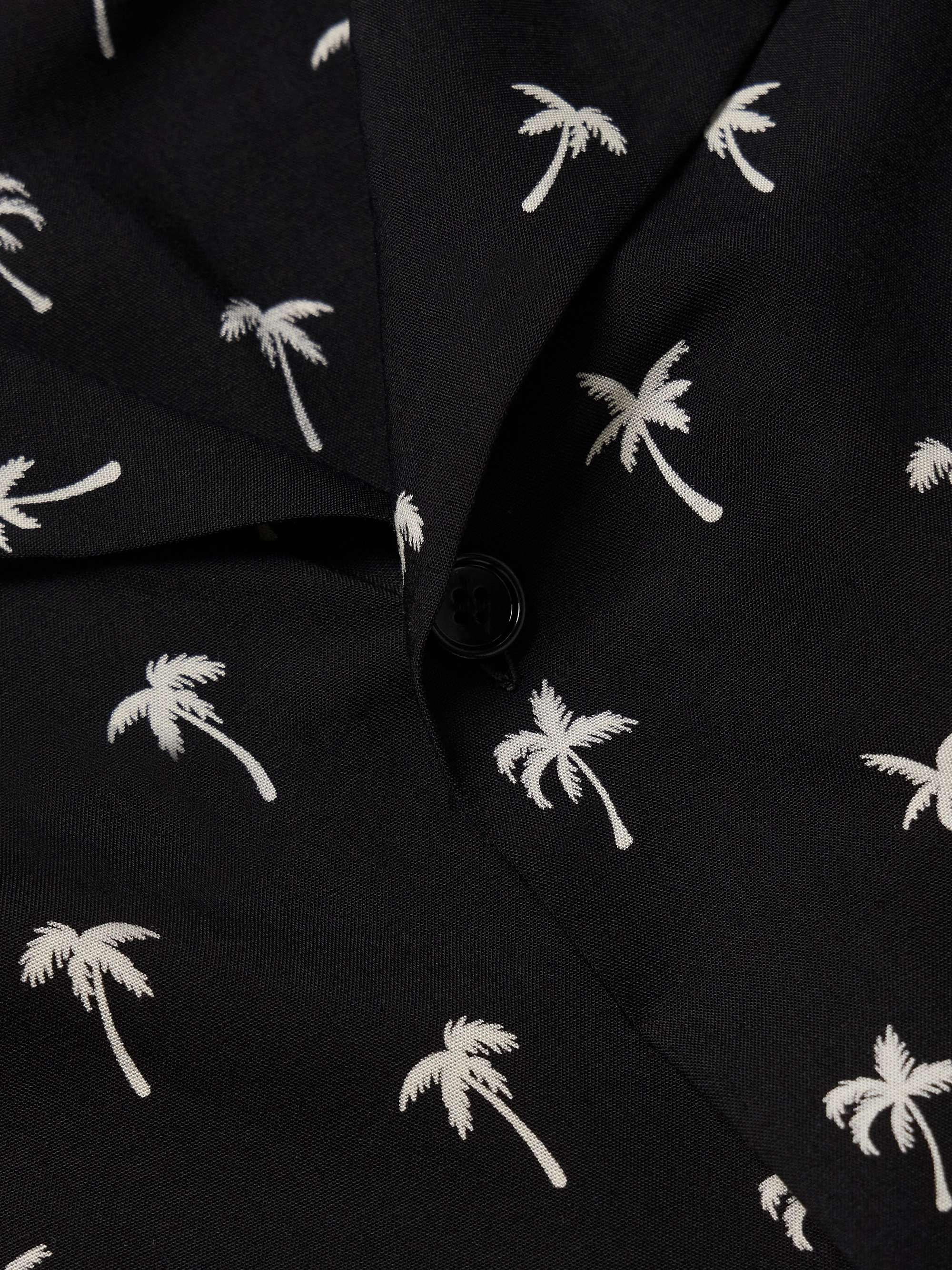 Camp-Collar Printed Crepe Shirt view