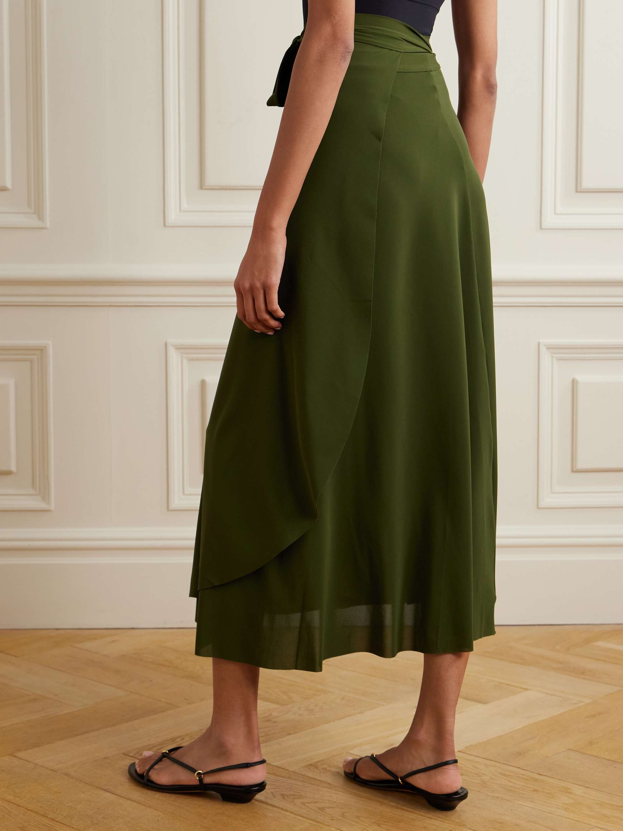 Julieta stretch-jersey midi wrap skirt view