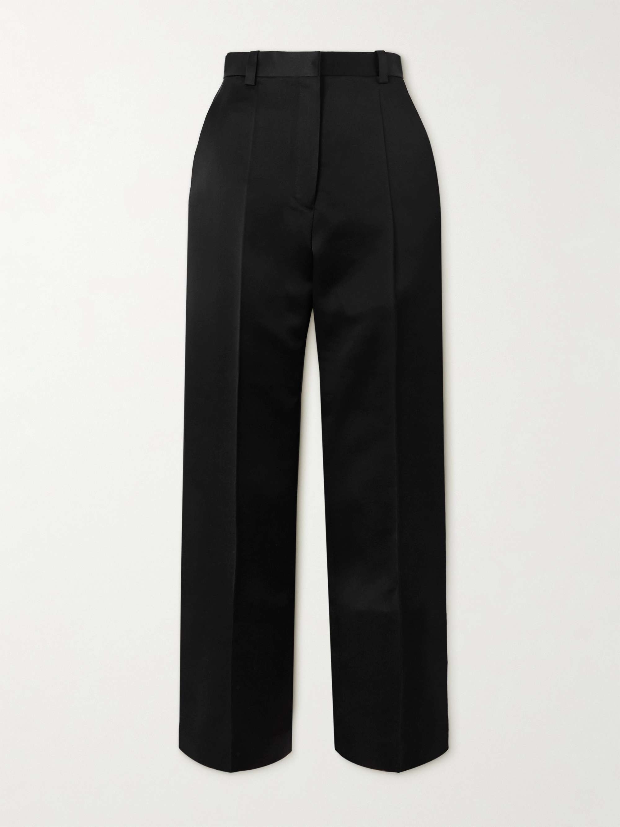 Duchesse silk-satin straight-leg pants view