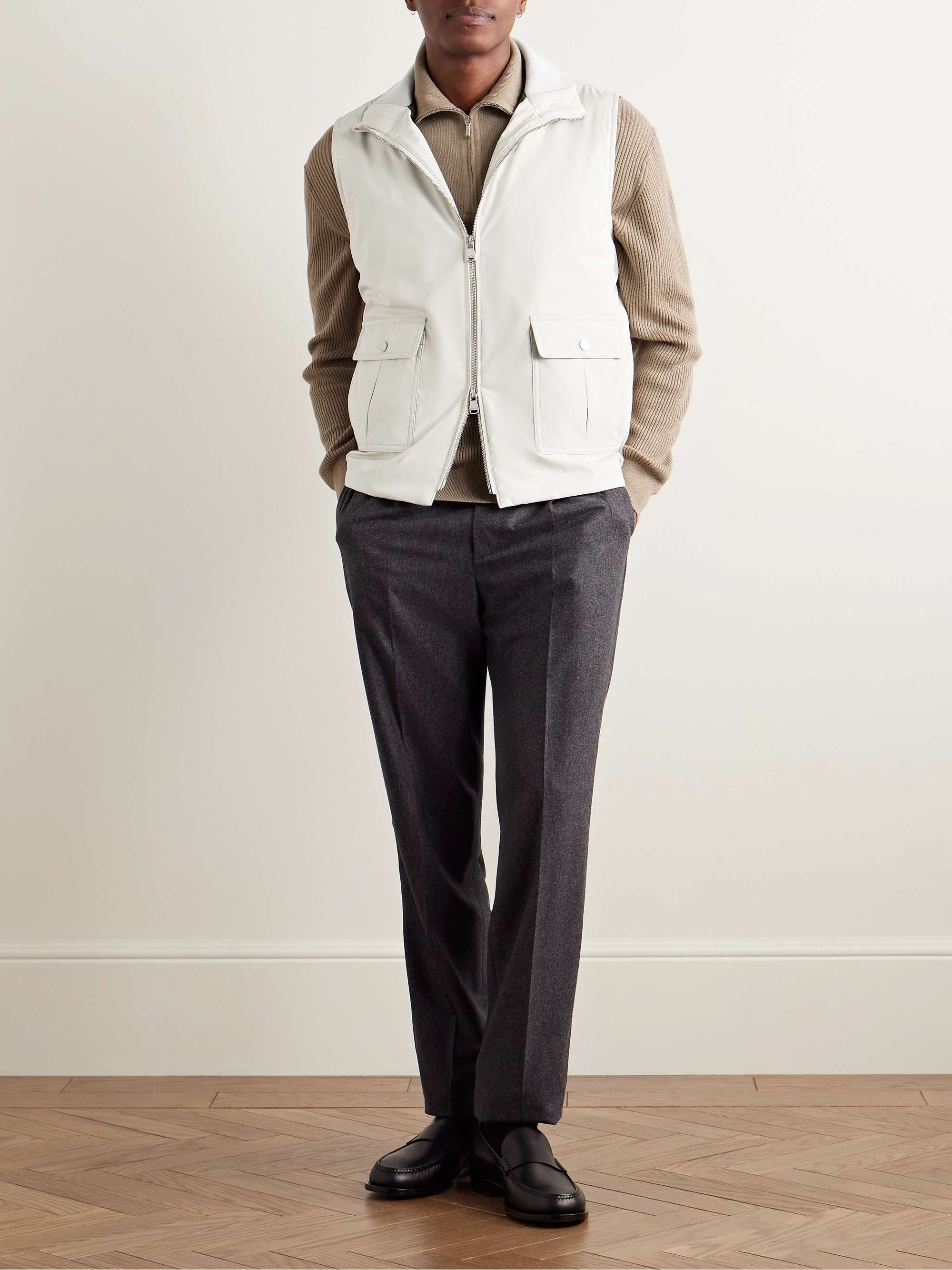 Caddy Stretch-Jersey Trimmed Padded Shell Gilet view