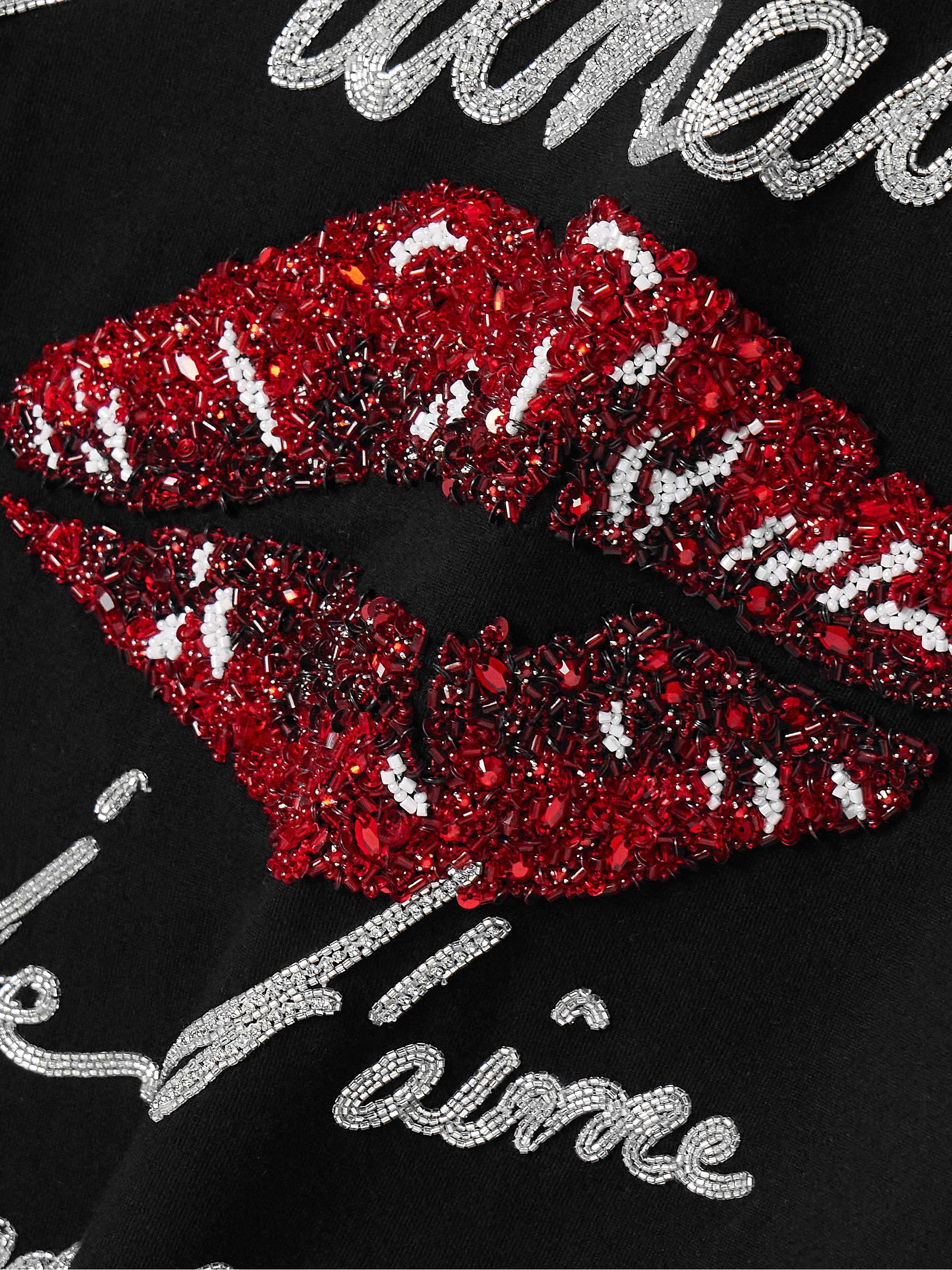Embellished cotton-jersey T-shirt view