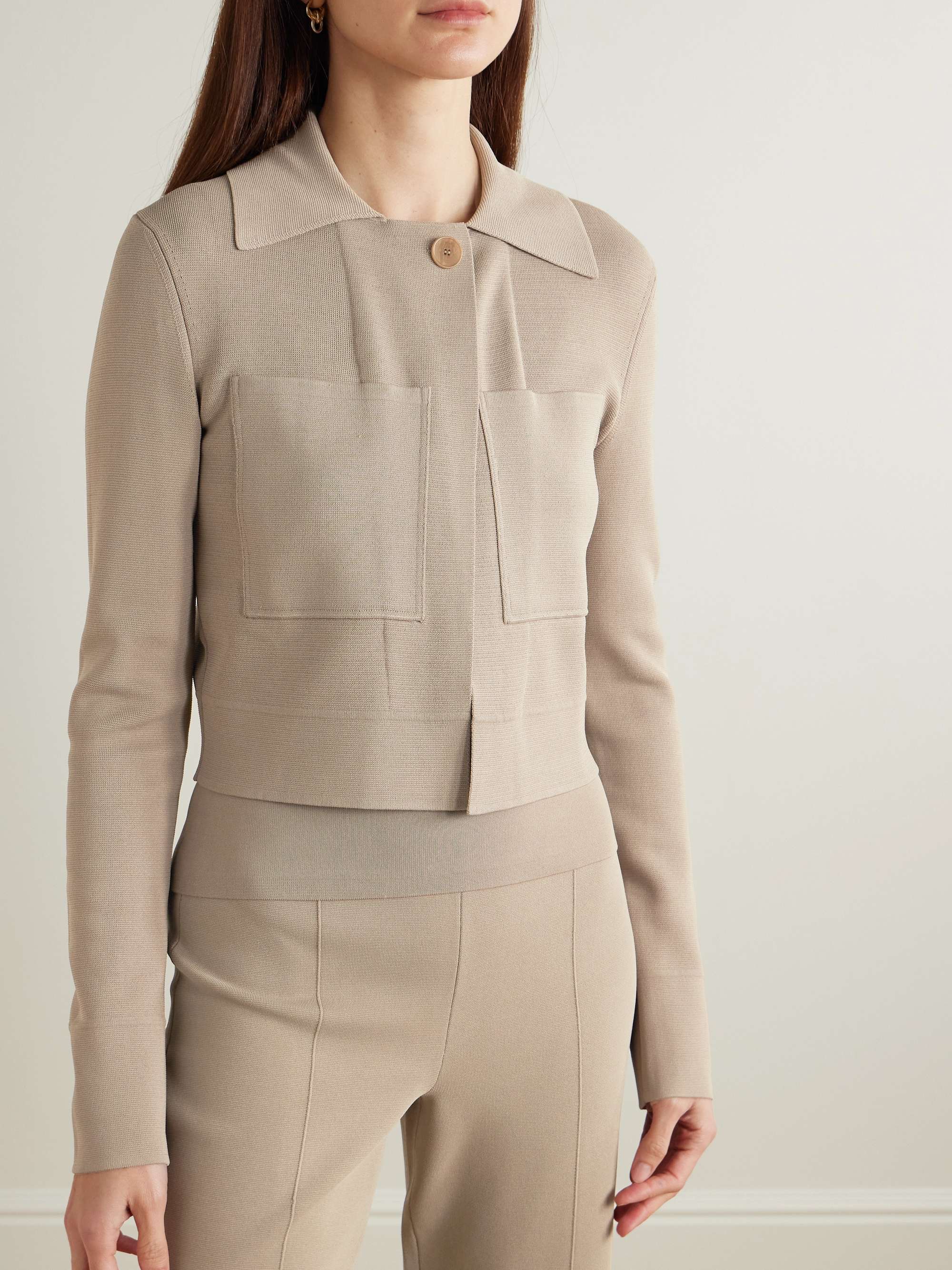 Milano cropped stretch-knit jacket view