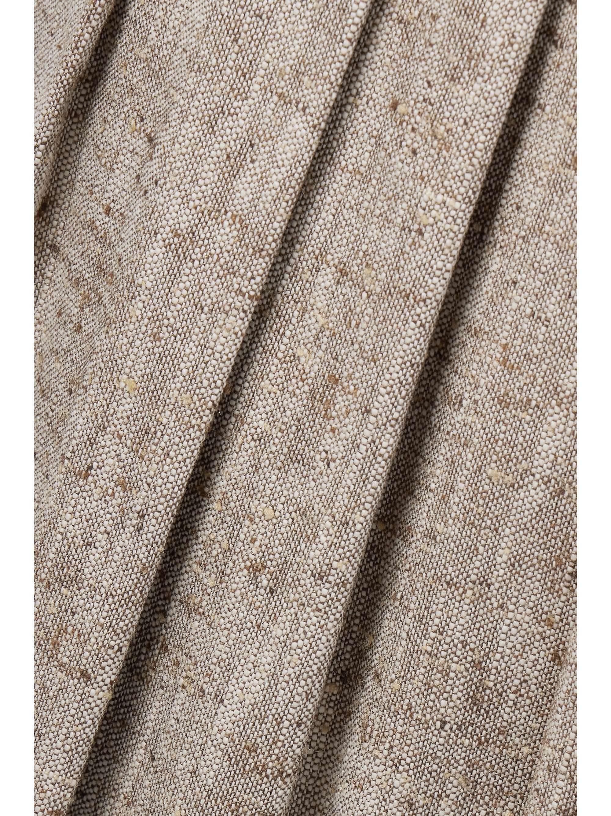 Asael pleated silk, hemp and cotton-blend tweed tapered pants view