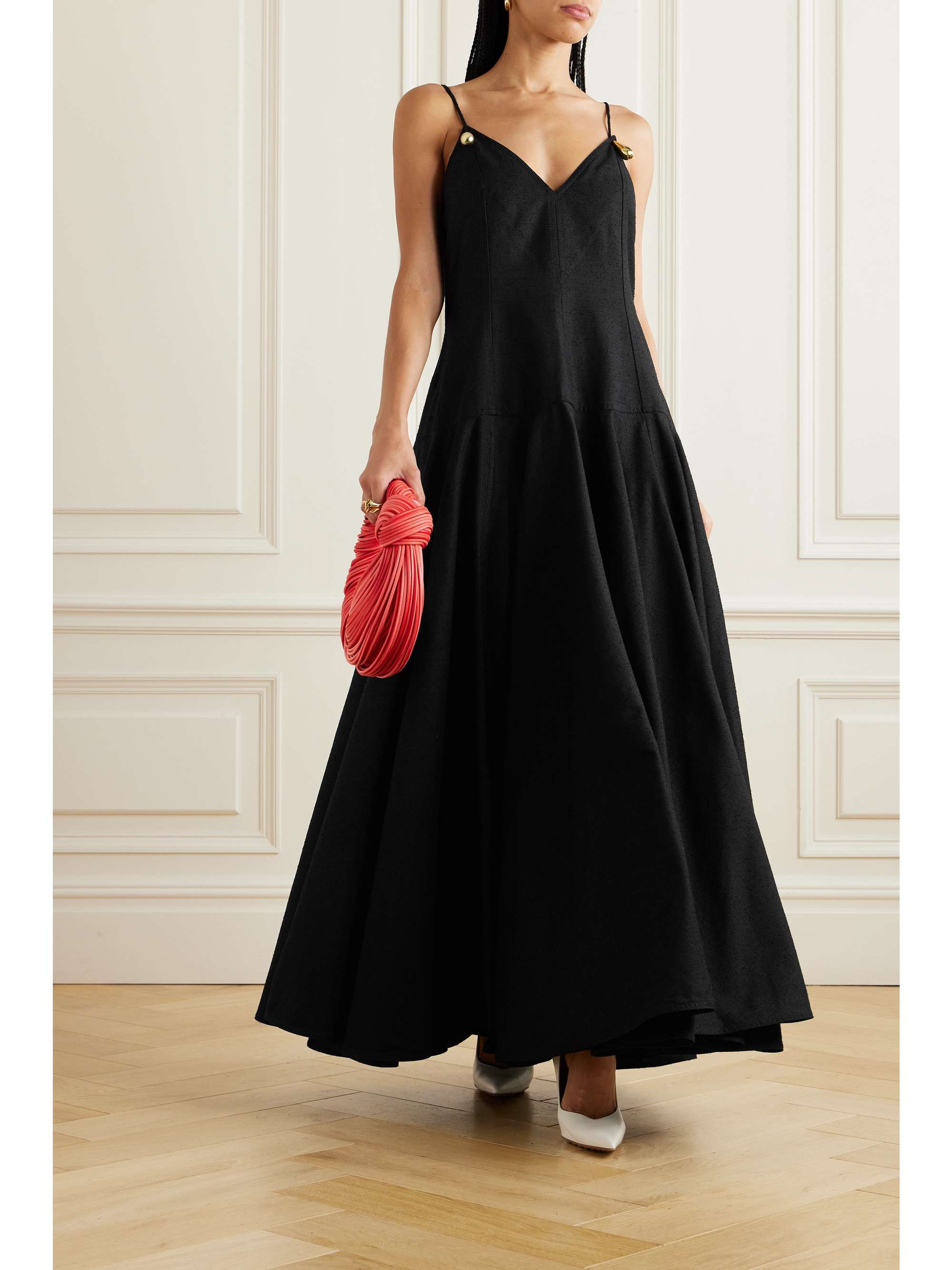 Embellished cotton maxi dress view