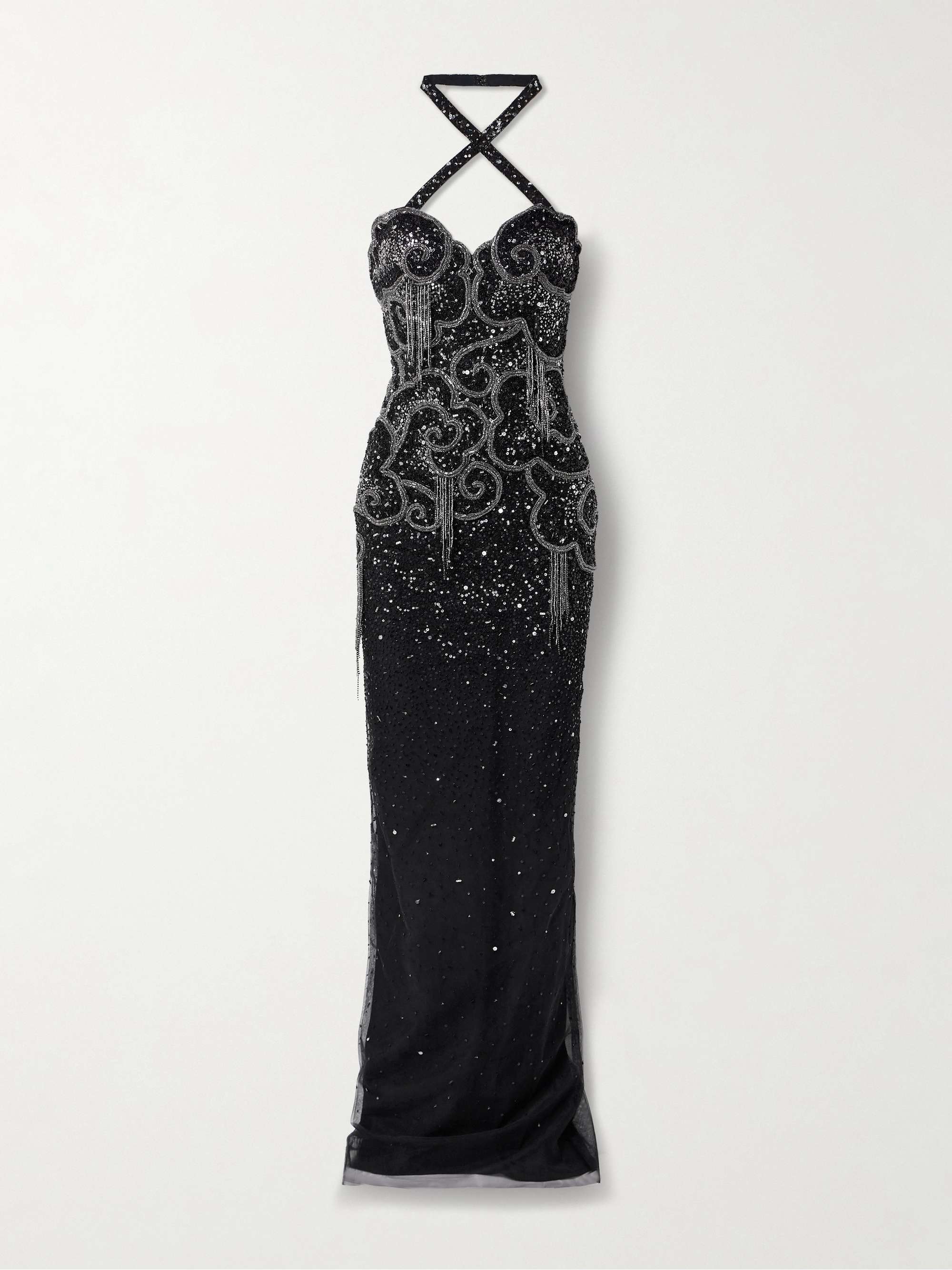Embellished tulle halterneck gown view