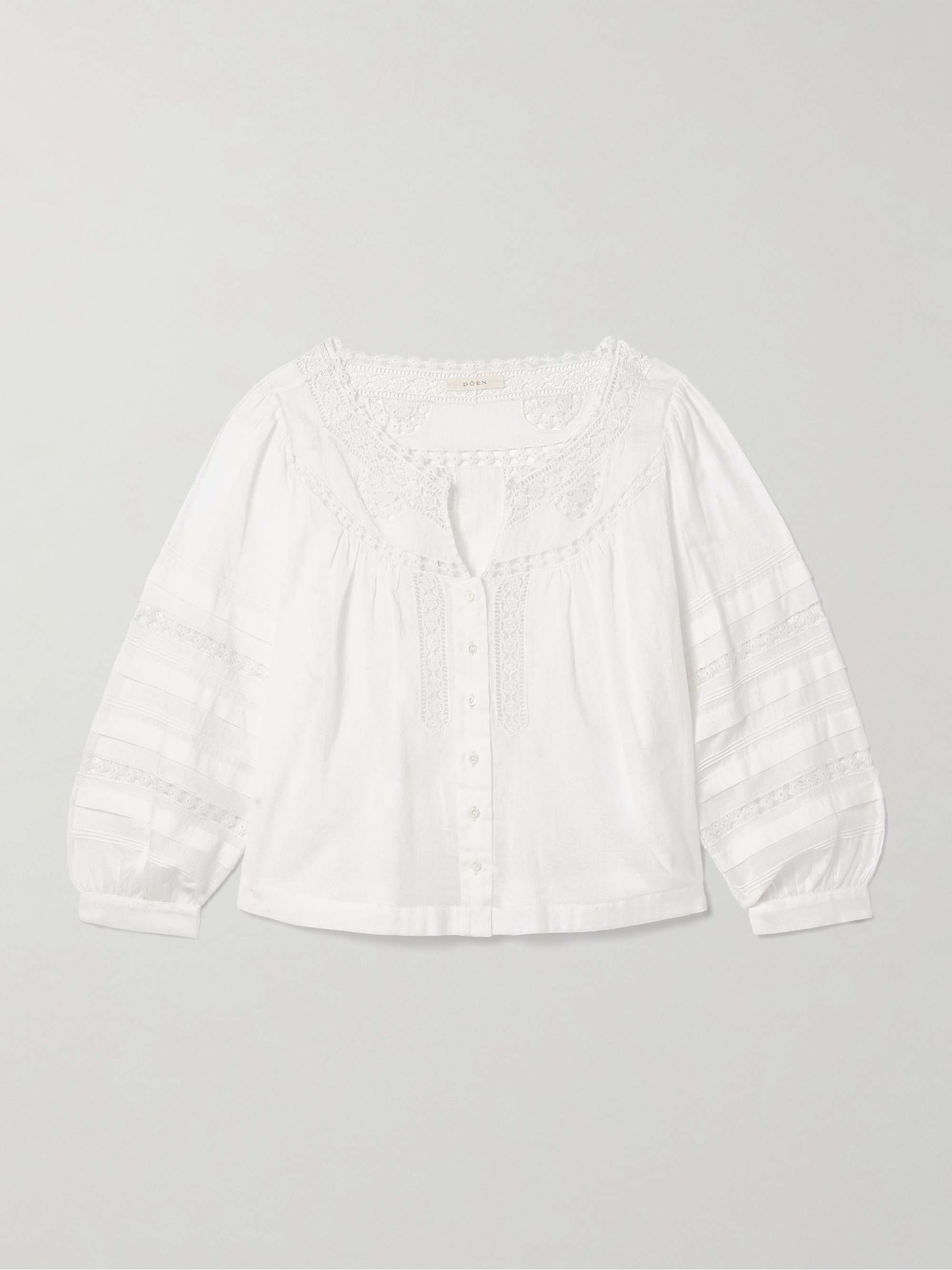 Celeste crochet-trimmed organic cotton-voile blouse view