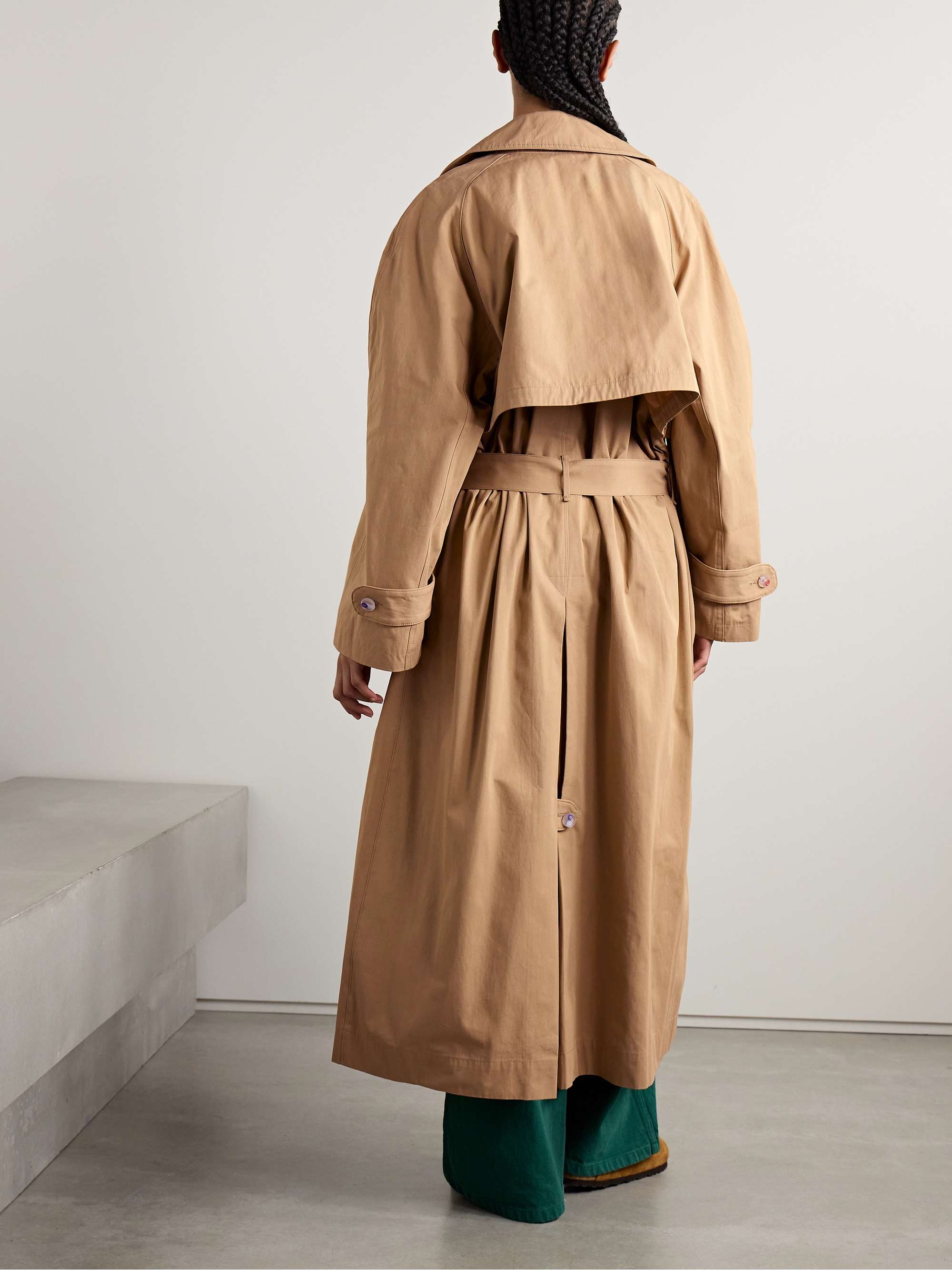 Silvano belted cotton-twill trench coat view