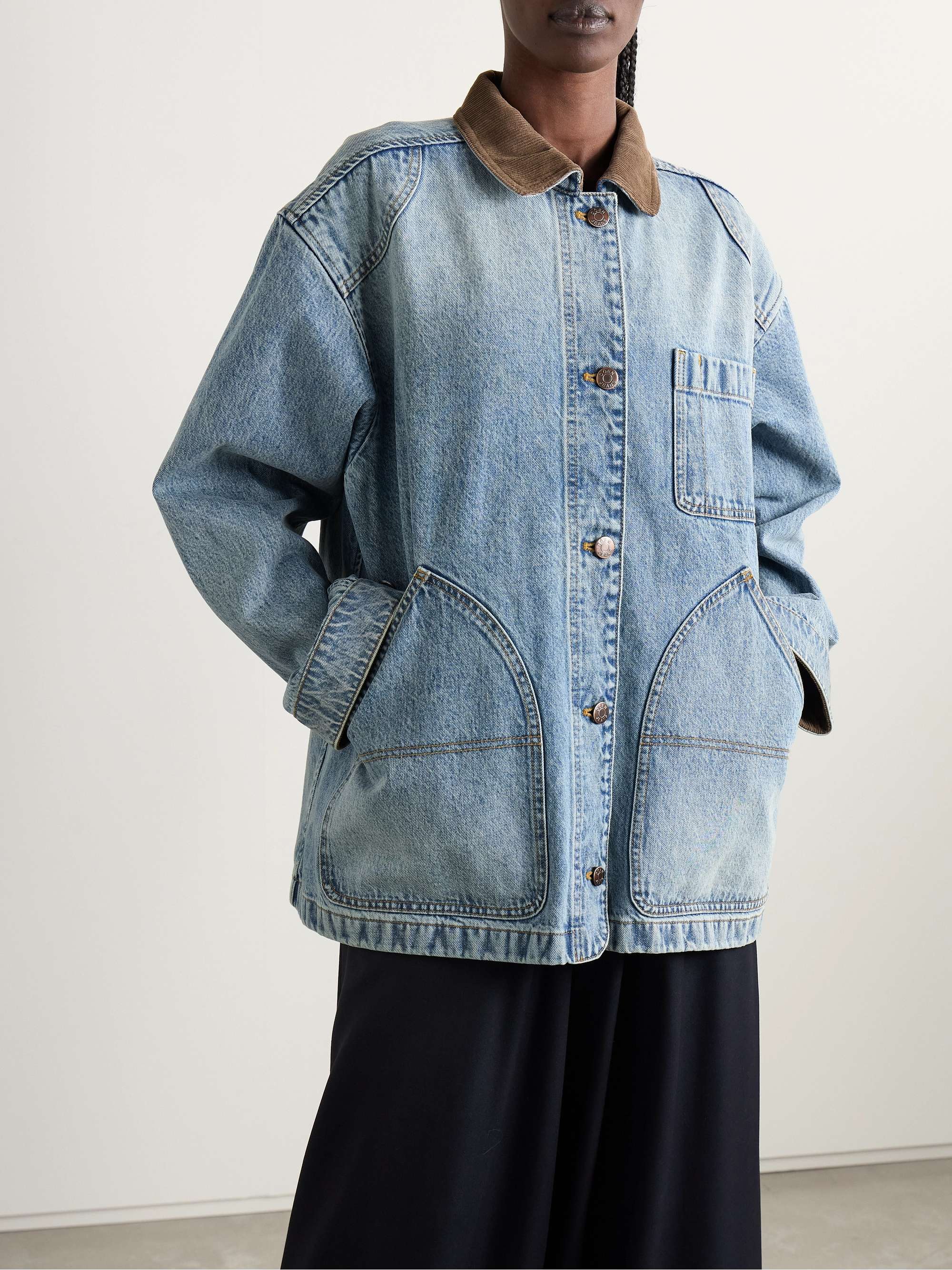 Pascual corduroy-trimmed denim jacket view