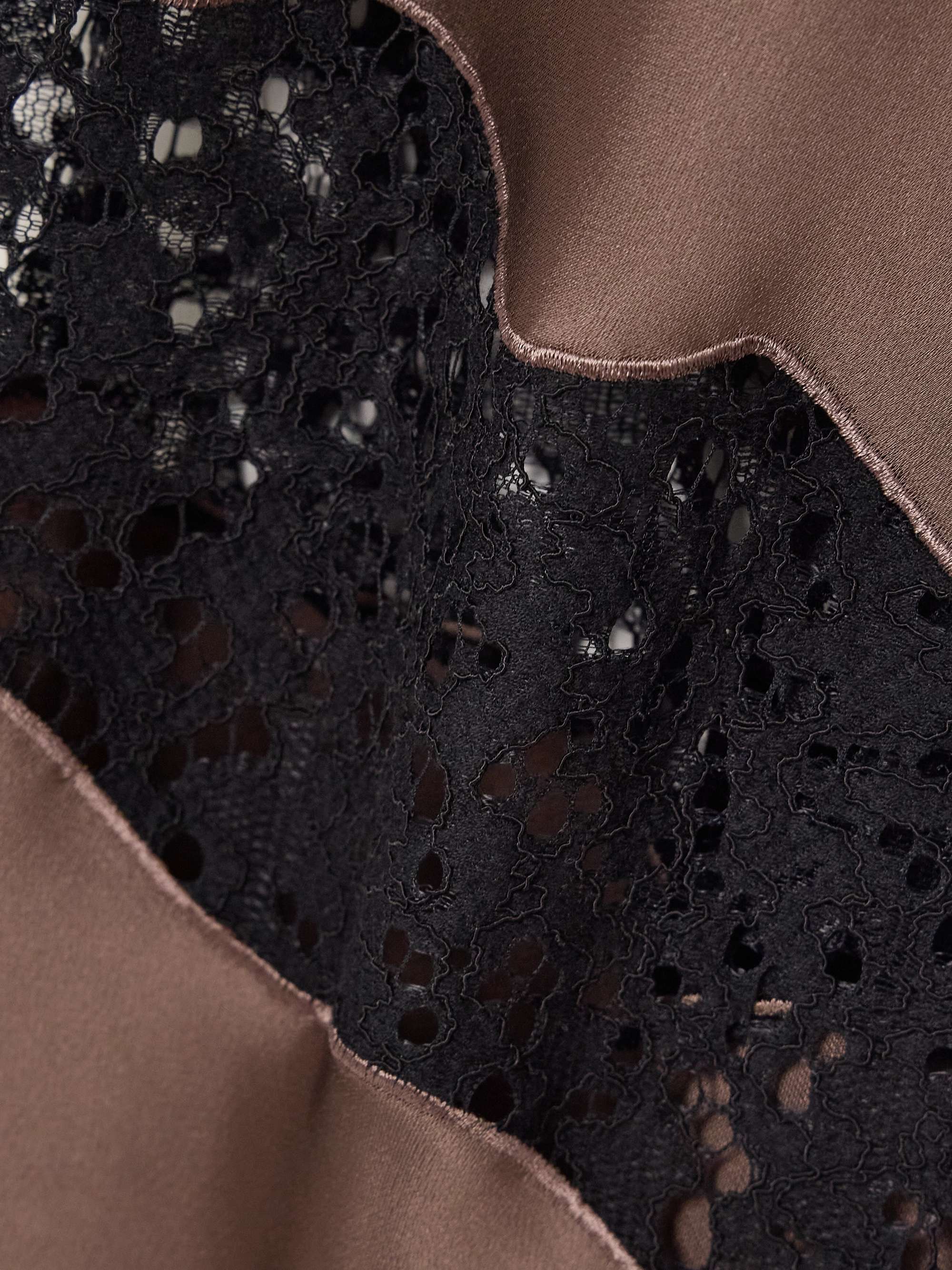 Lace-paneled satin-crepe maxi dress view