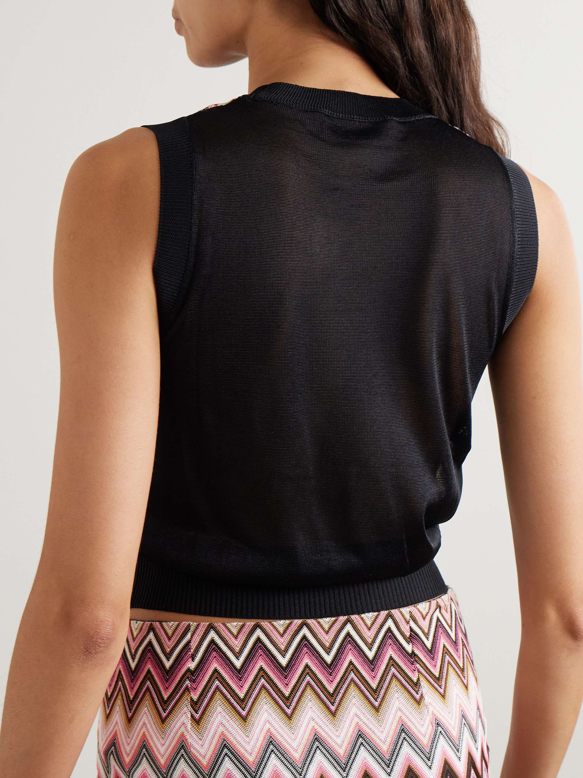Mare striped crochet-knit vest view