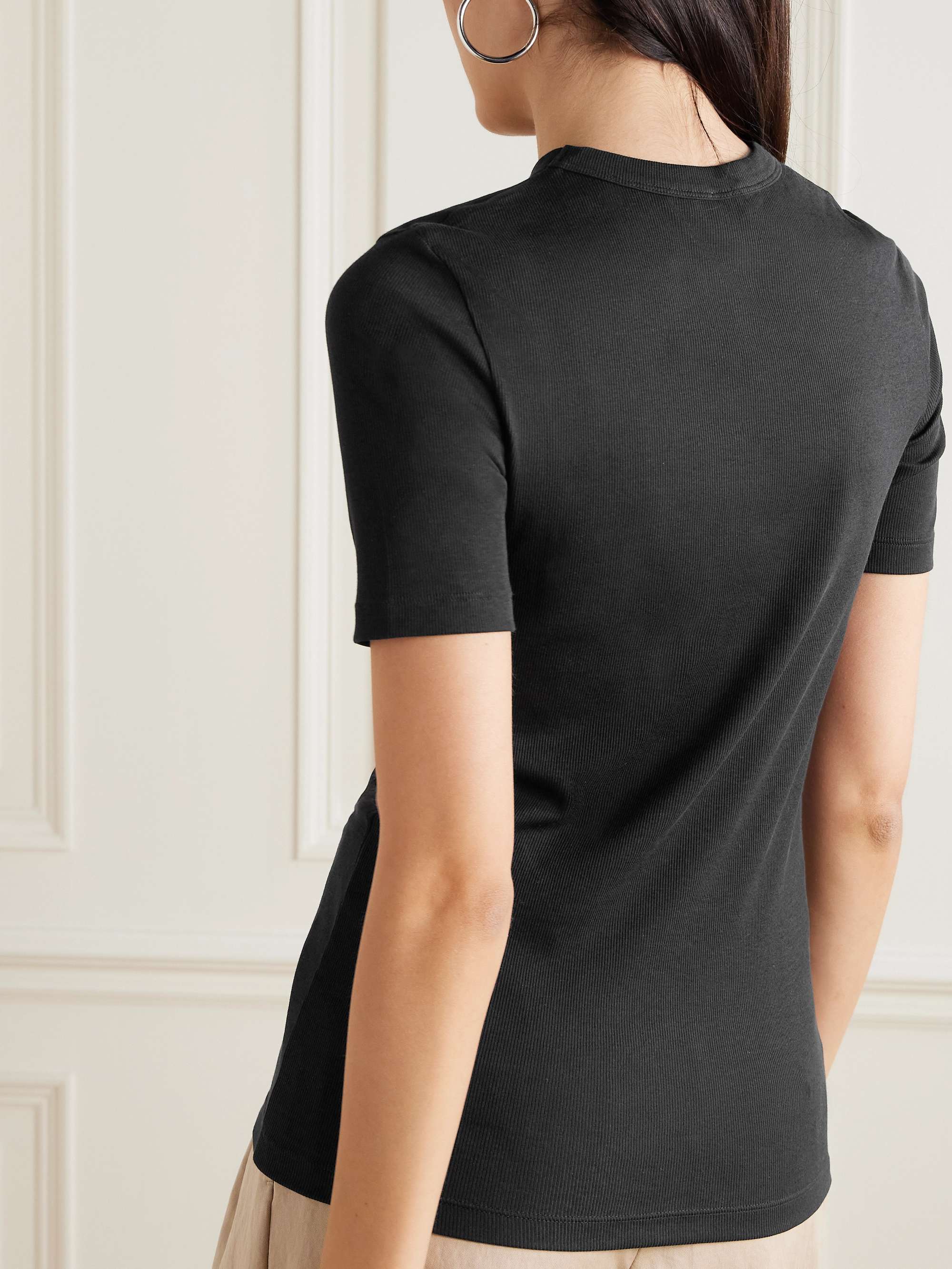 Ribbed stretch-cotton jersey T-shirt view