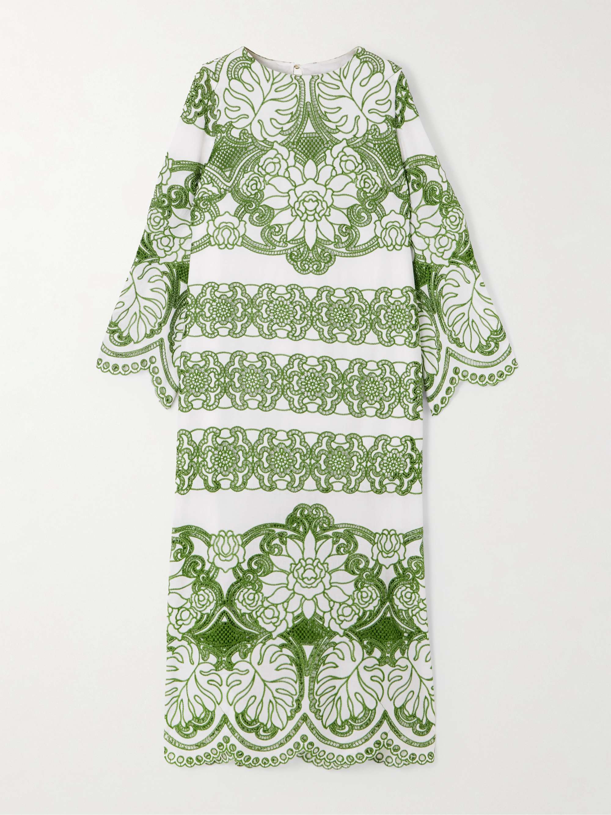 Seraphina scalloped broderie anglaise cotton-poplin midi dress view