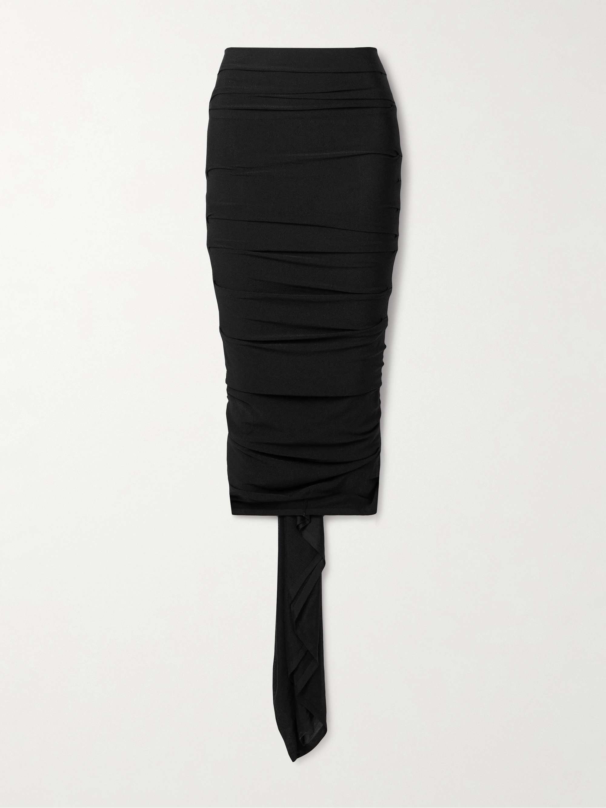 Aura draped ruched stretch-jersey midi skirt view