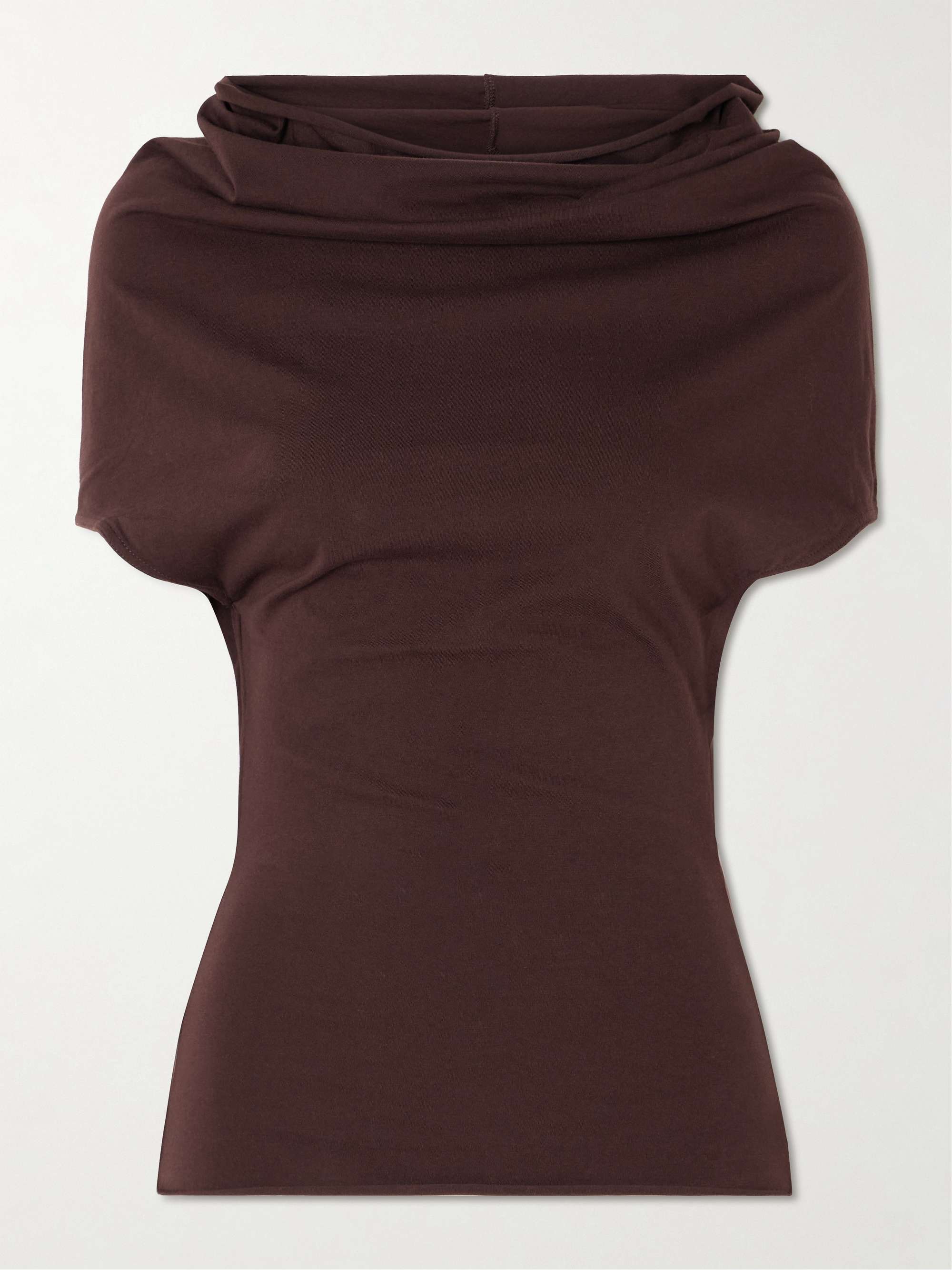 Draped cotton-jersey T-shirt view