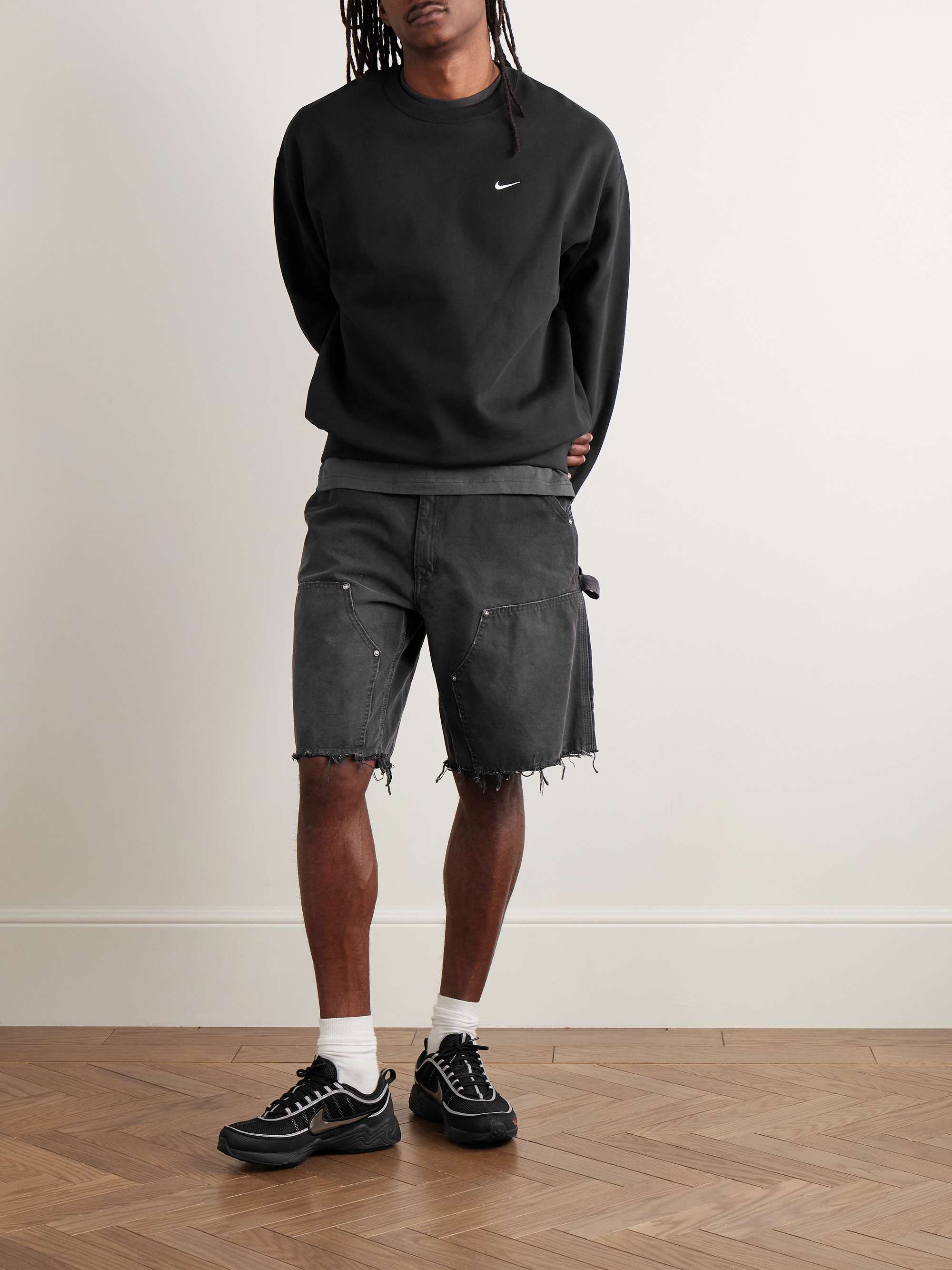 Solo Swoosh Logo-Embroidered Cotton-Blend Jersey Sweatshirt view