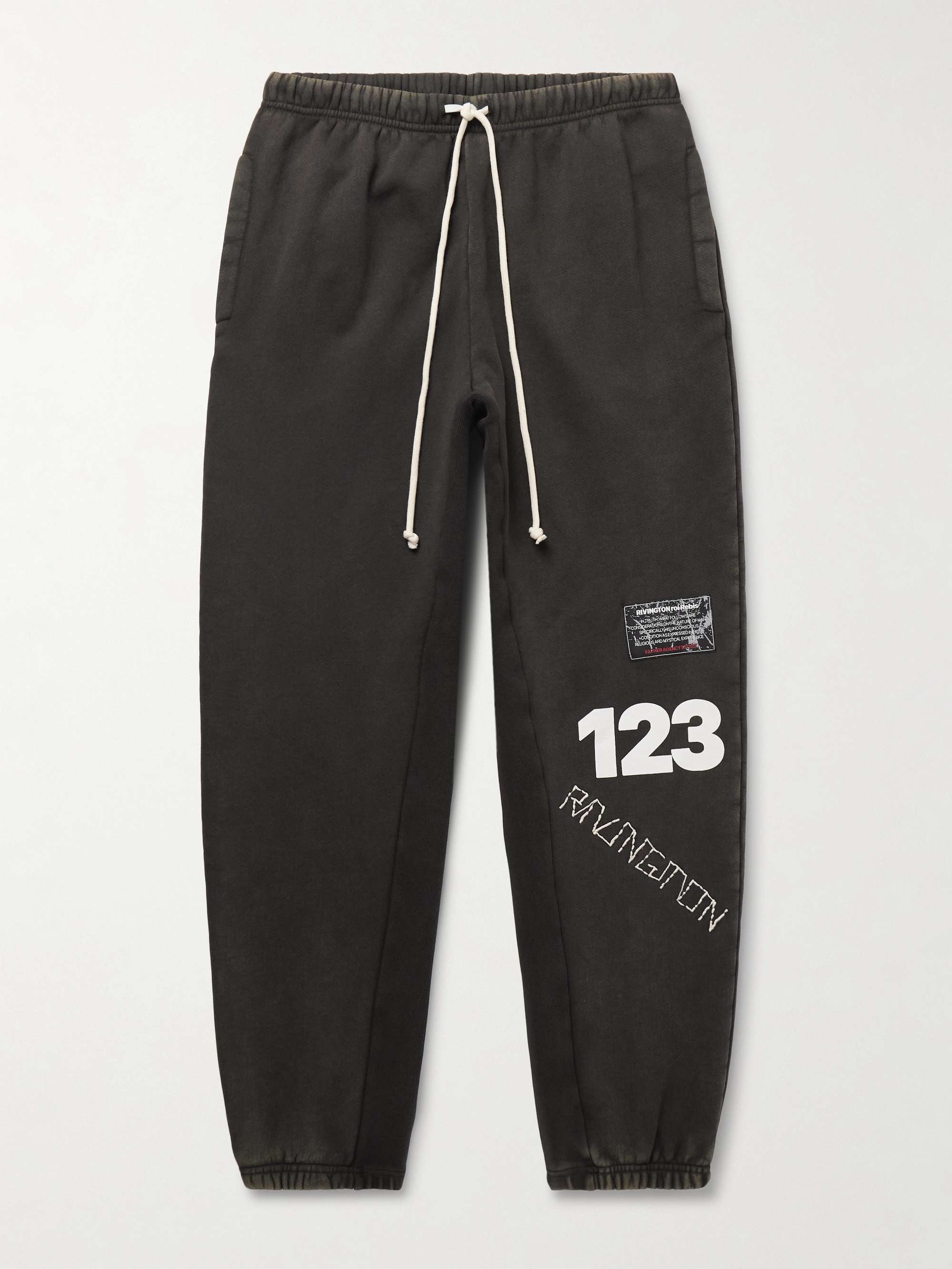 CVA Tapered Logo-Print Embroidered Cotton-Jersey Sweatpants view