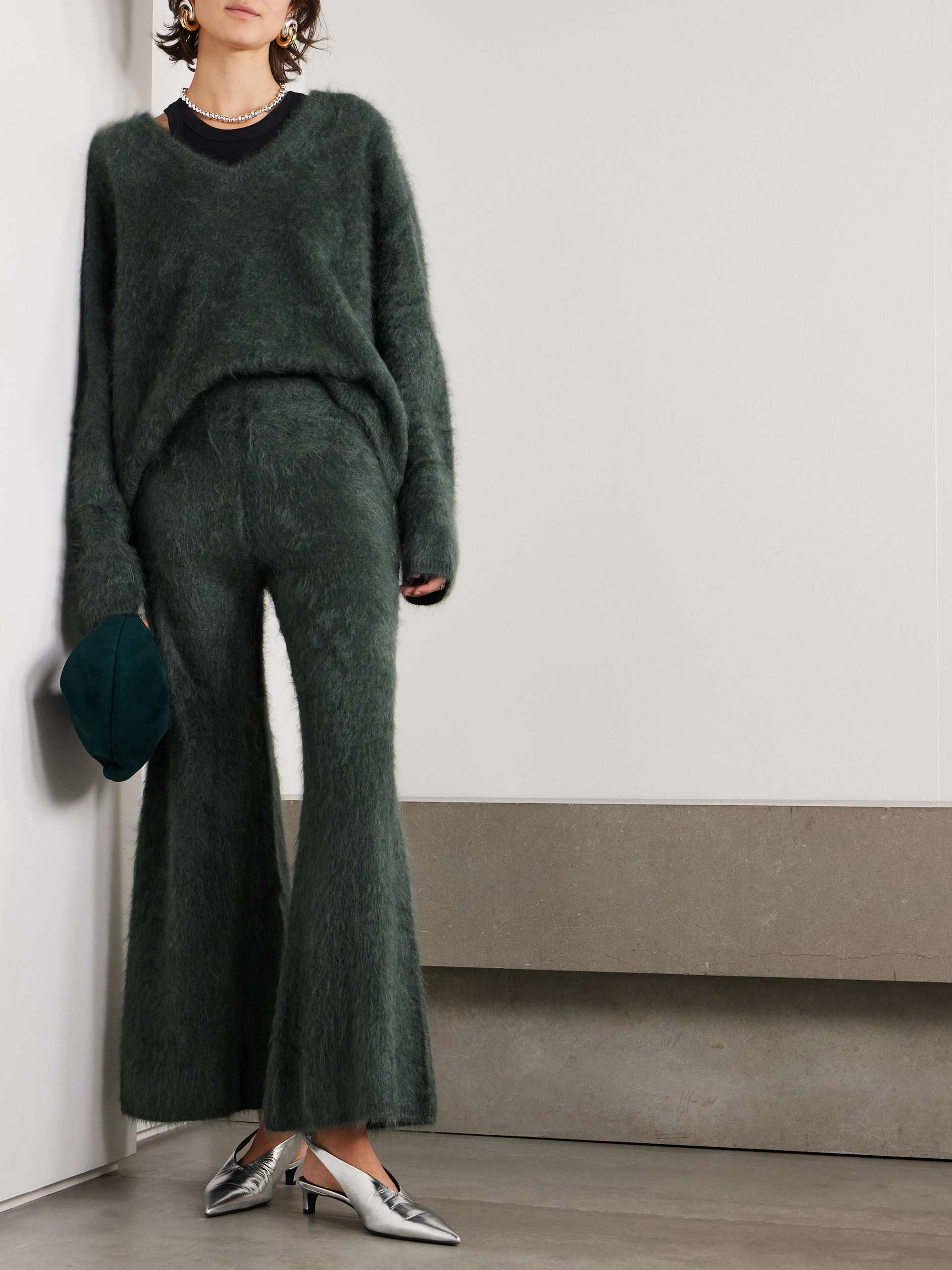 Ellery brushed cashmere flared pants view