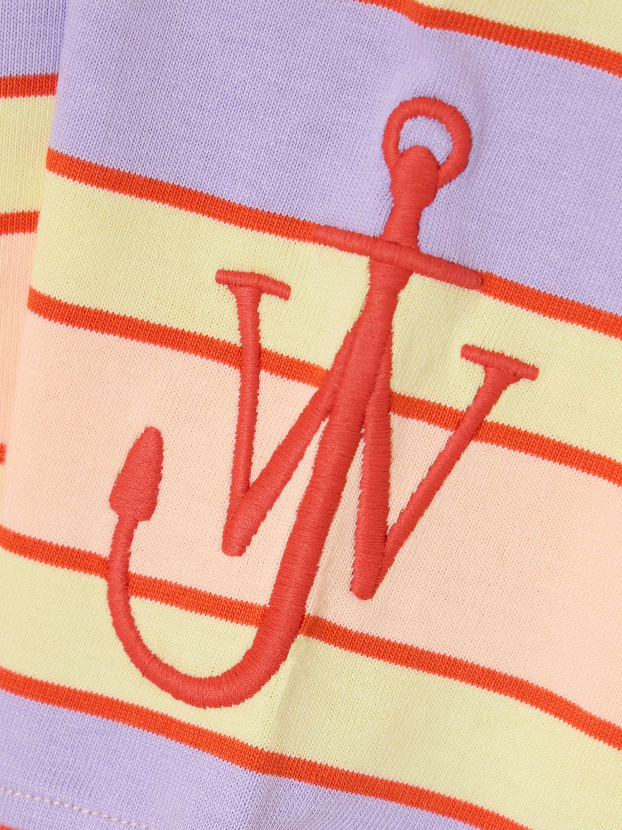 Embroidered striped cotton-jersey polo top view