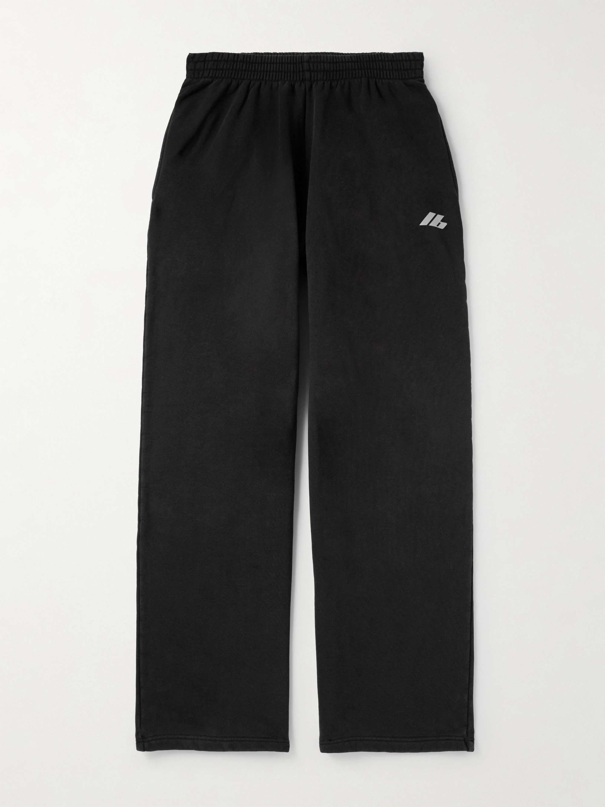 Wide-Leg Logo-Print Cotton-Jersey Sweatpants view