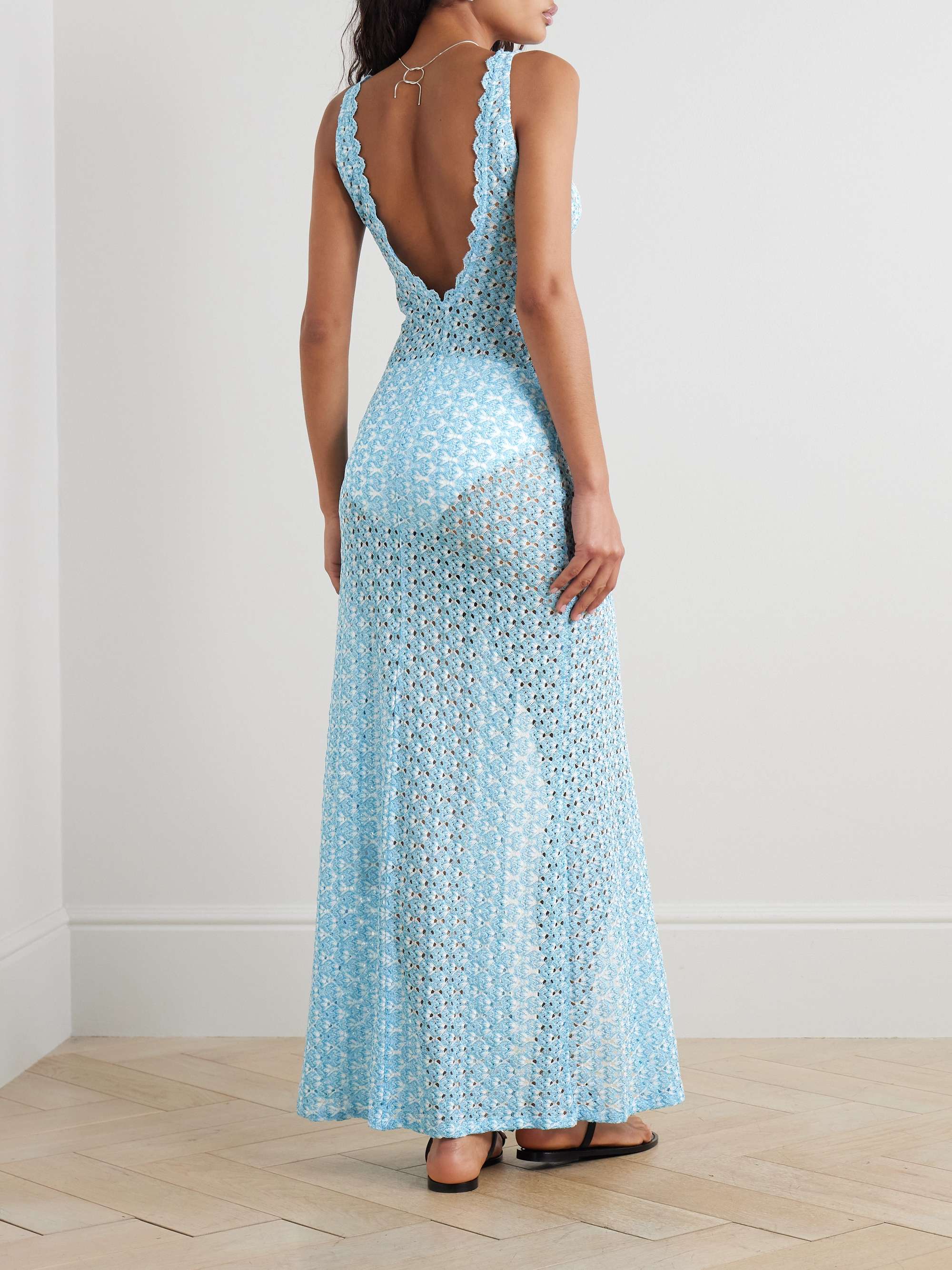 Metallic crochet-knit coverup view