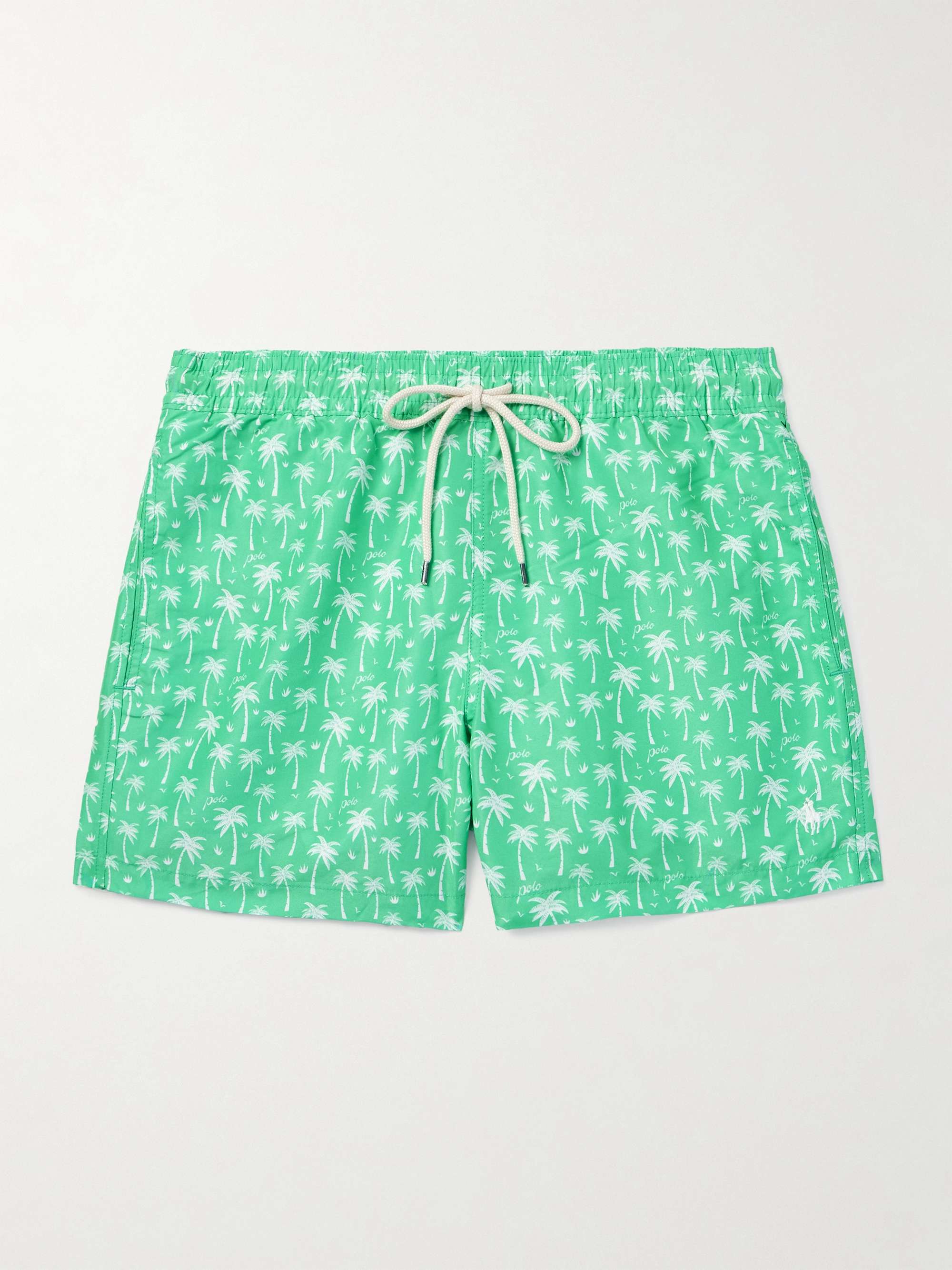 Traveler Straight-Leg Mid-Length Printed Swim Shorts view