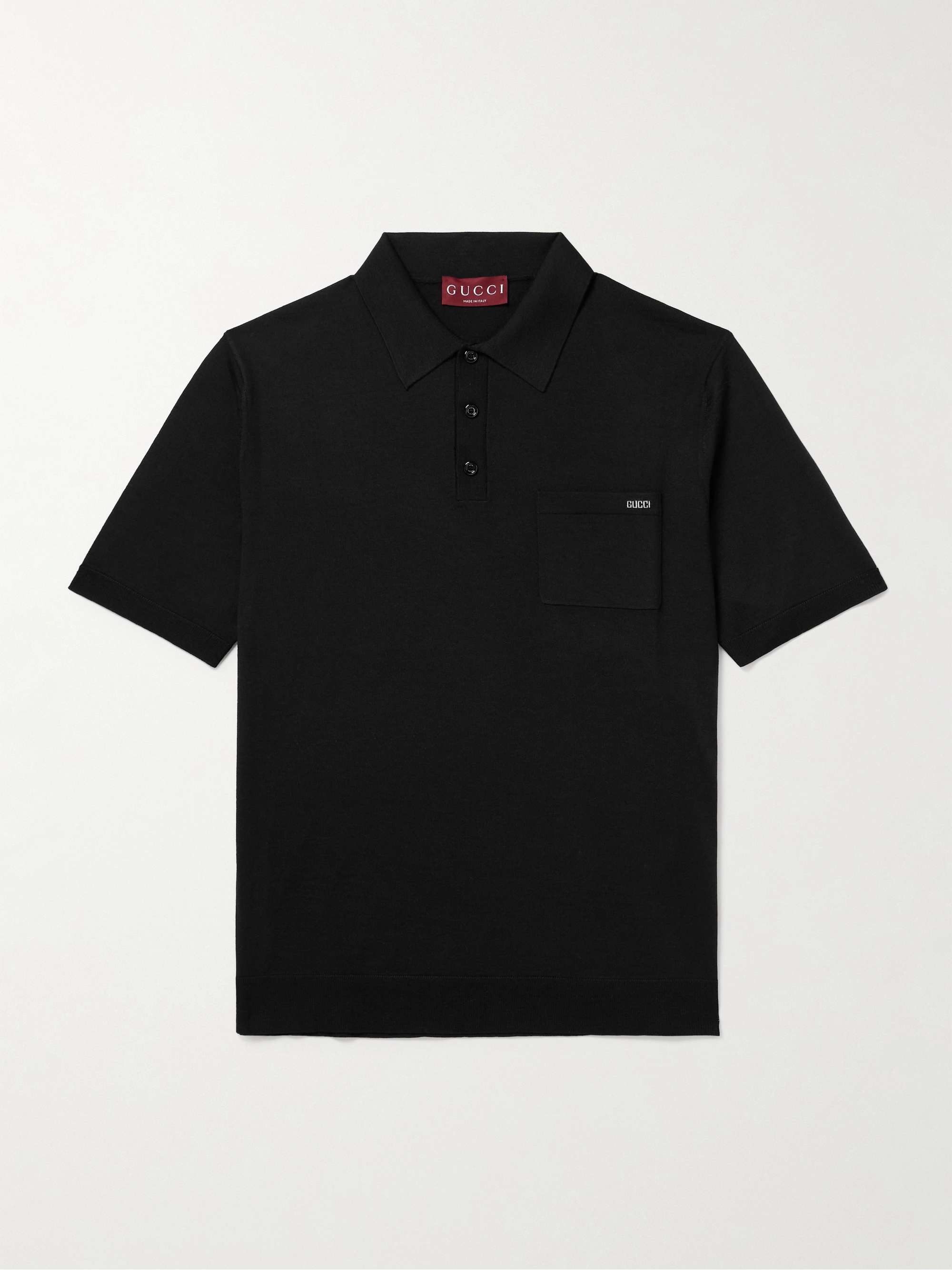 Logo-Intarsia Wool-Blend Polo Shirt view