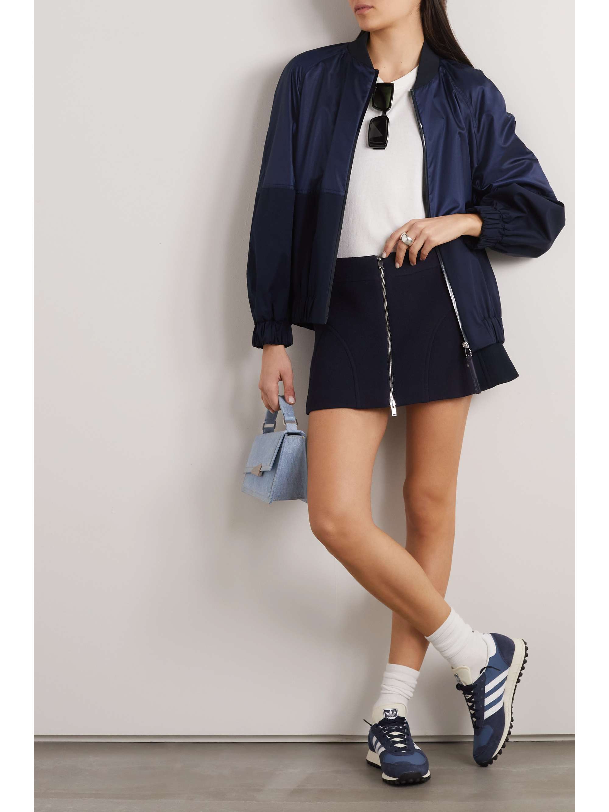 Gobie satin and cotton-blend twill bomber jacket view
