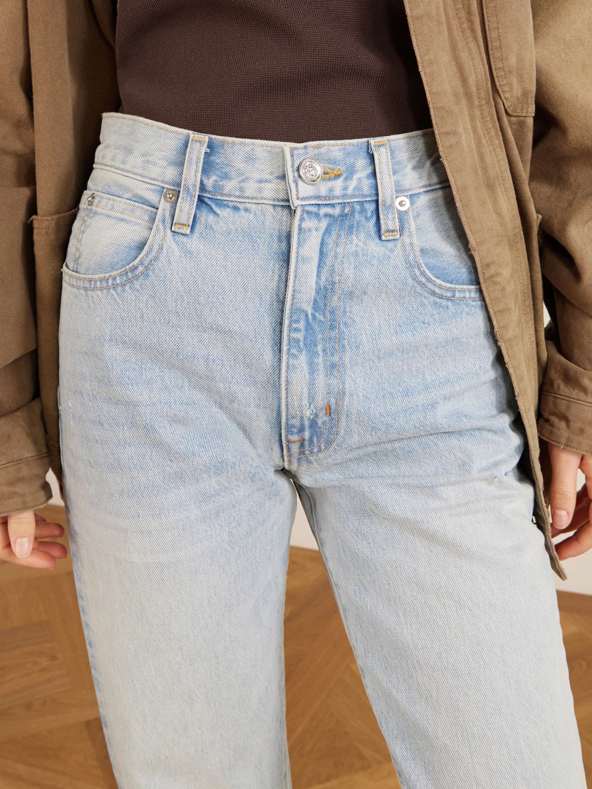 + NET SUSTAIN London high-rise straight-leg organic jeans view