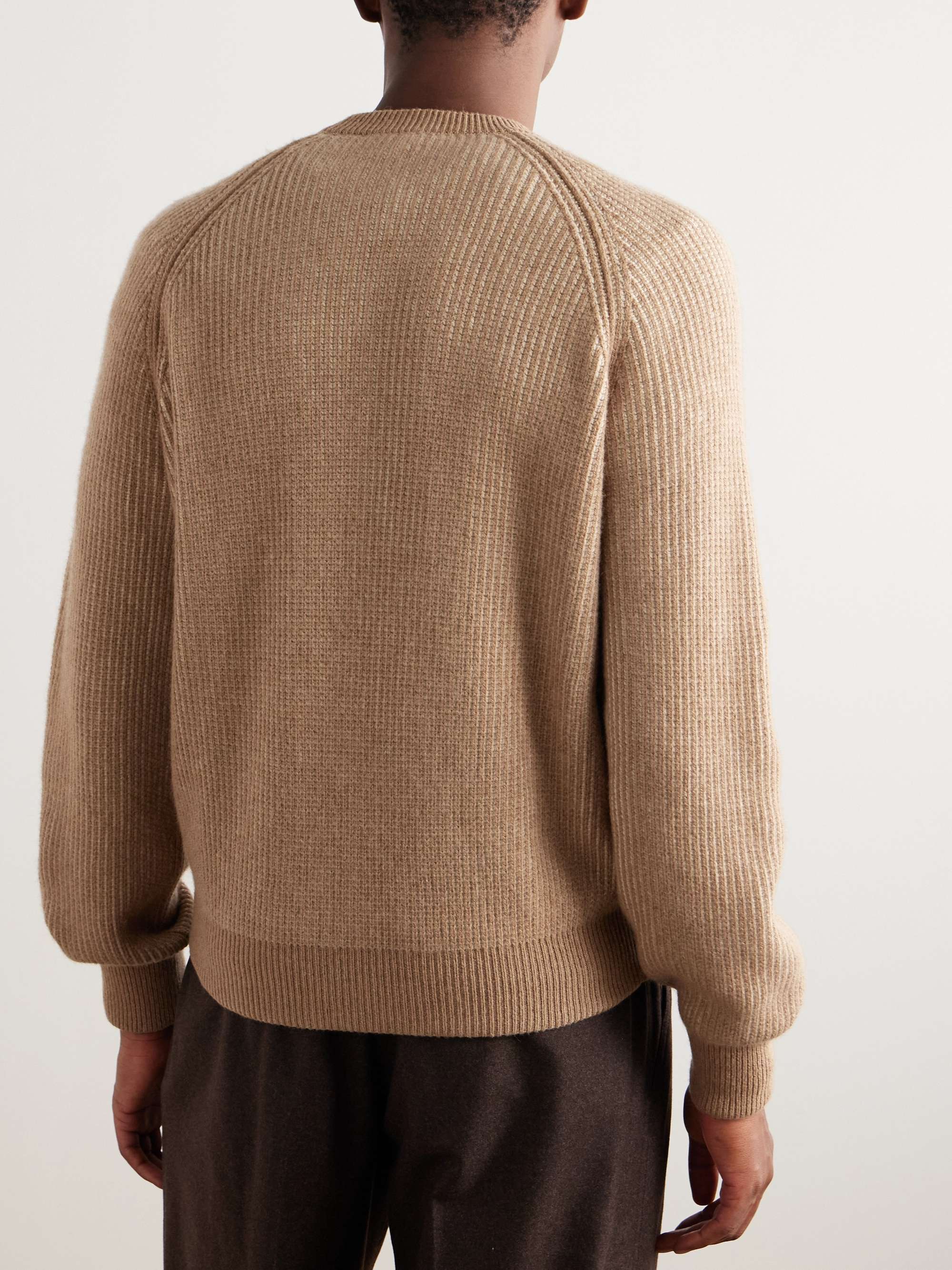 Col D'Olen Waffle-Knit Camel Hair Sweater view