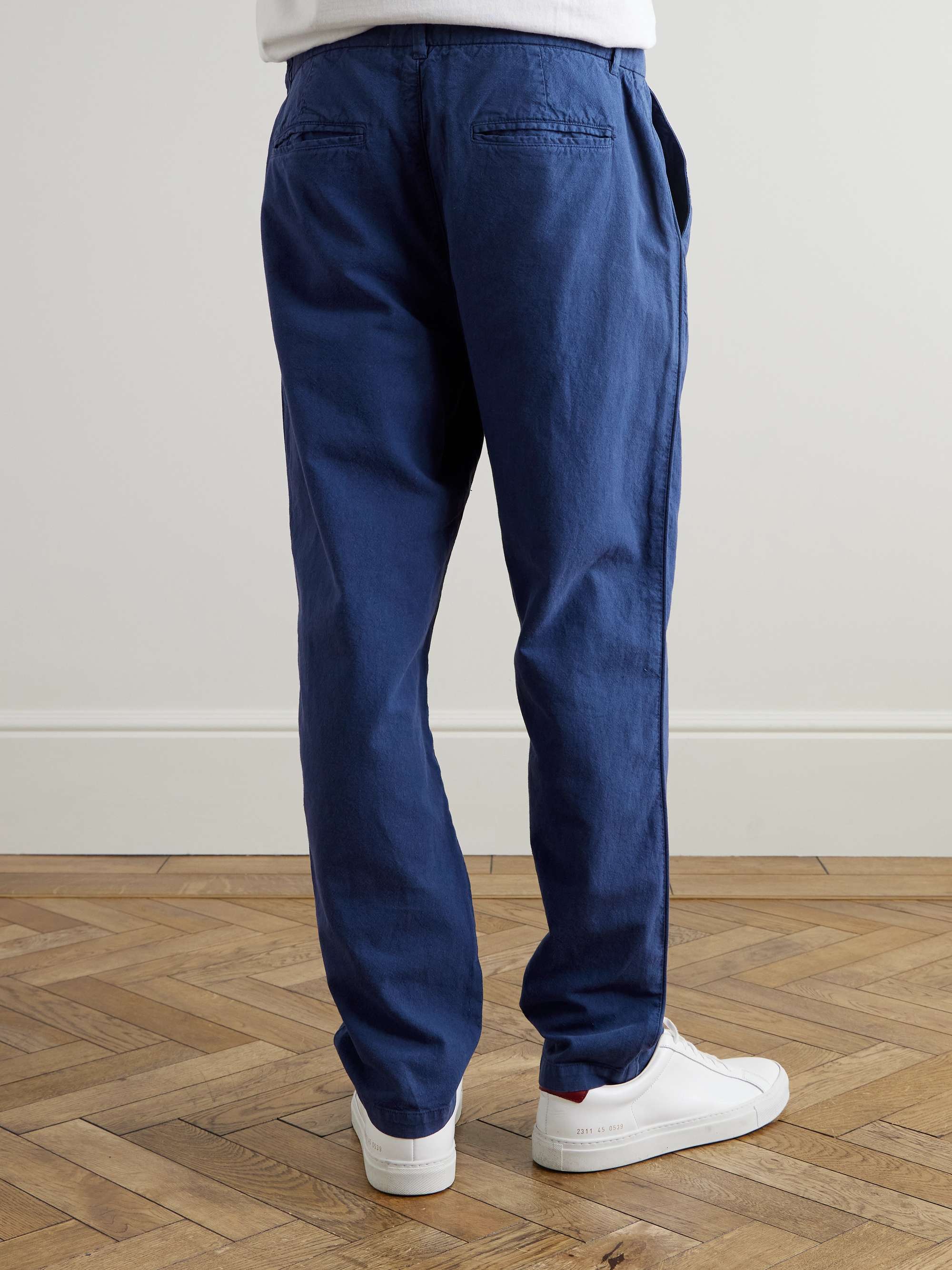 Straight-Leg Linen and Cotton-Blend Suit Trousers view