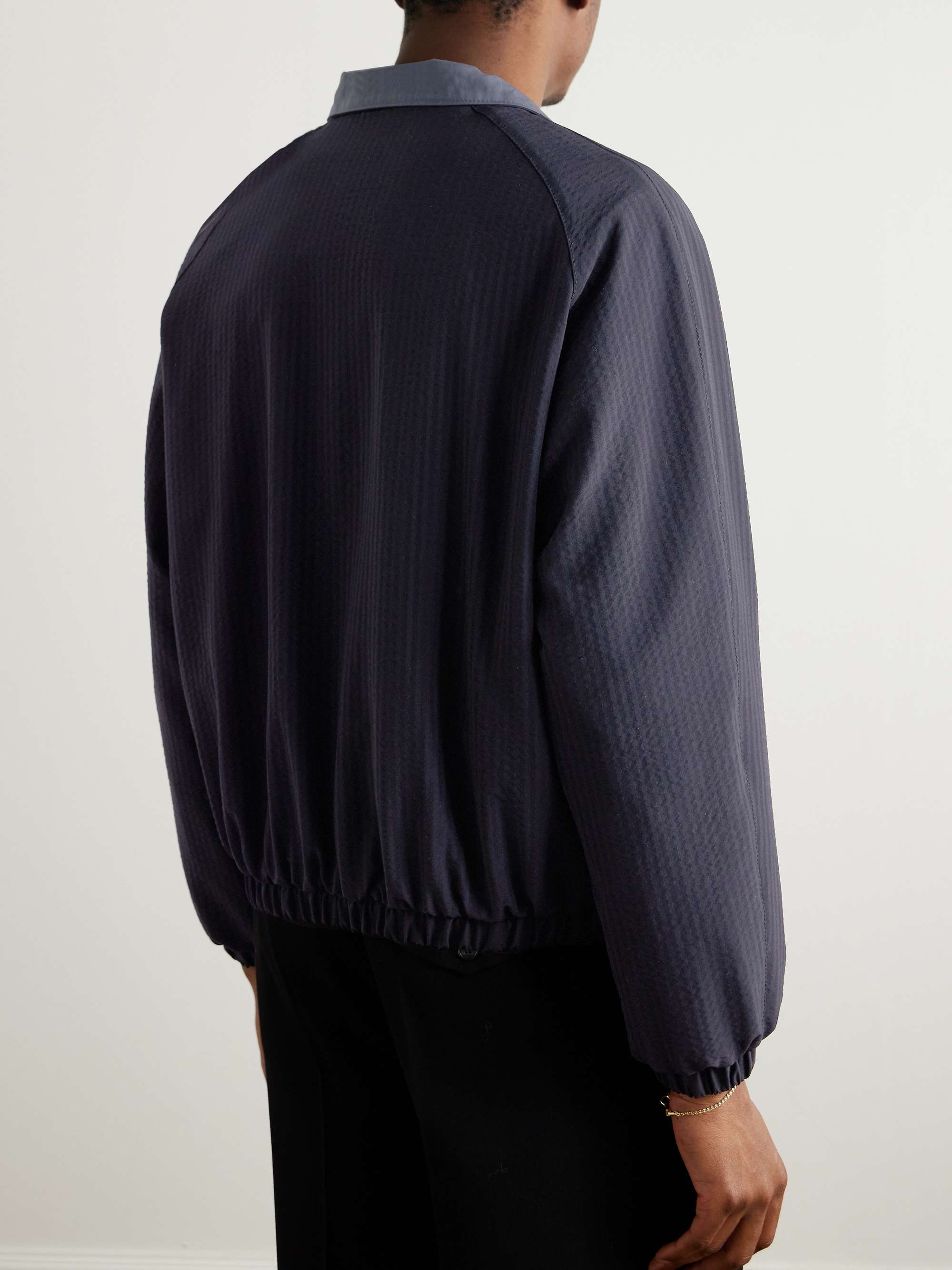 Reversible Wool-Seersucker and Poplin Bomber Jacket view