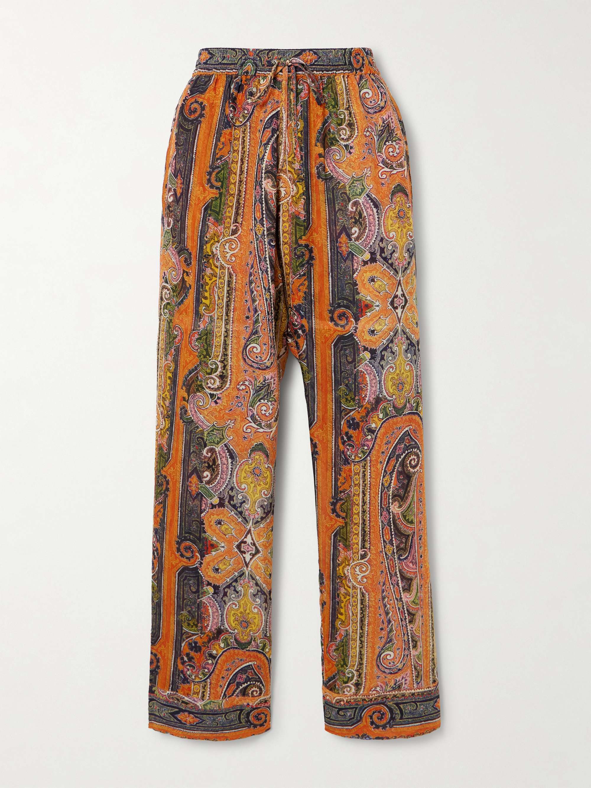 Sydna printed silk-voile wide-leg pants view